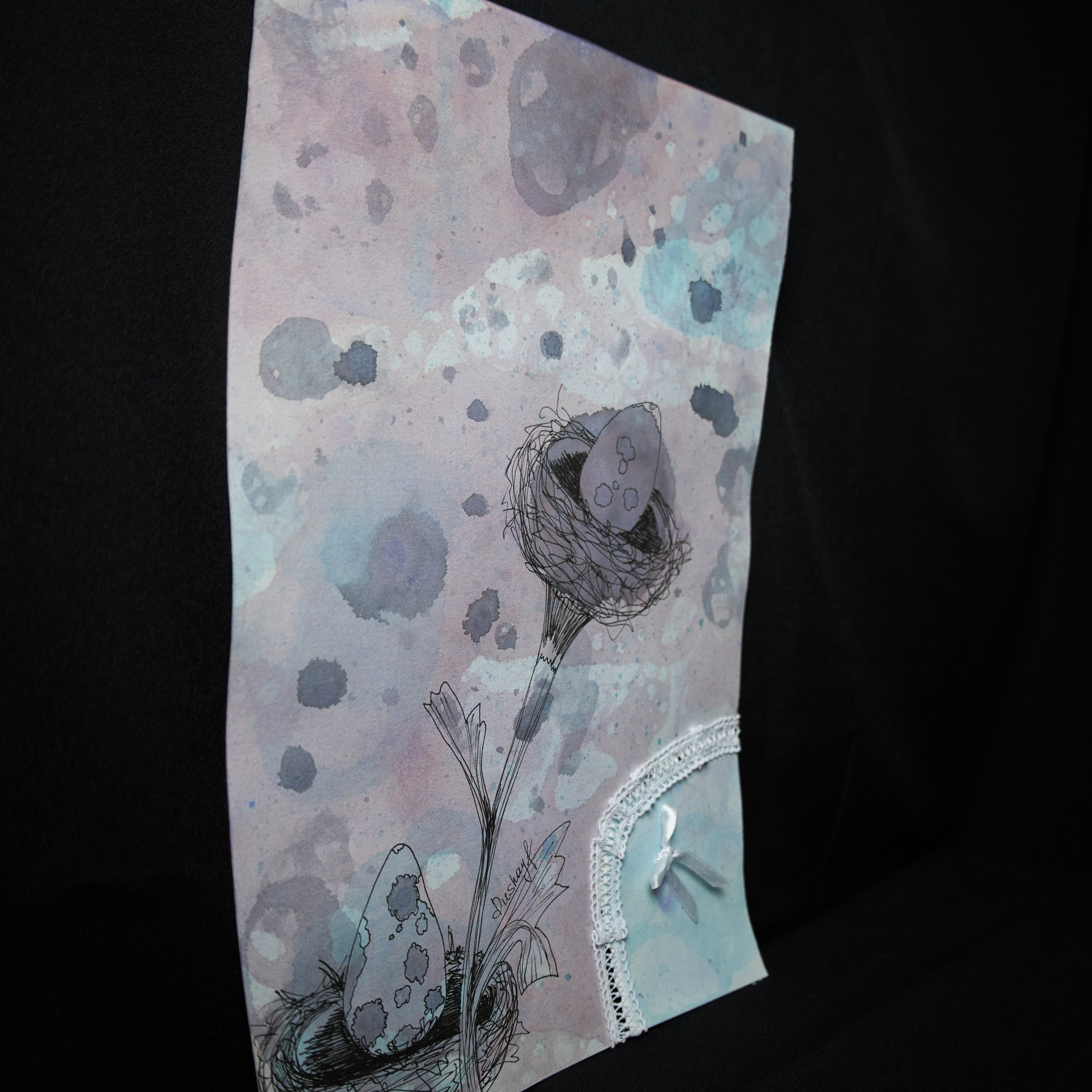 Сюрреалистичная ботаническая картина с гнёздами и яйцами. Visual artist (photo & arts)