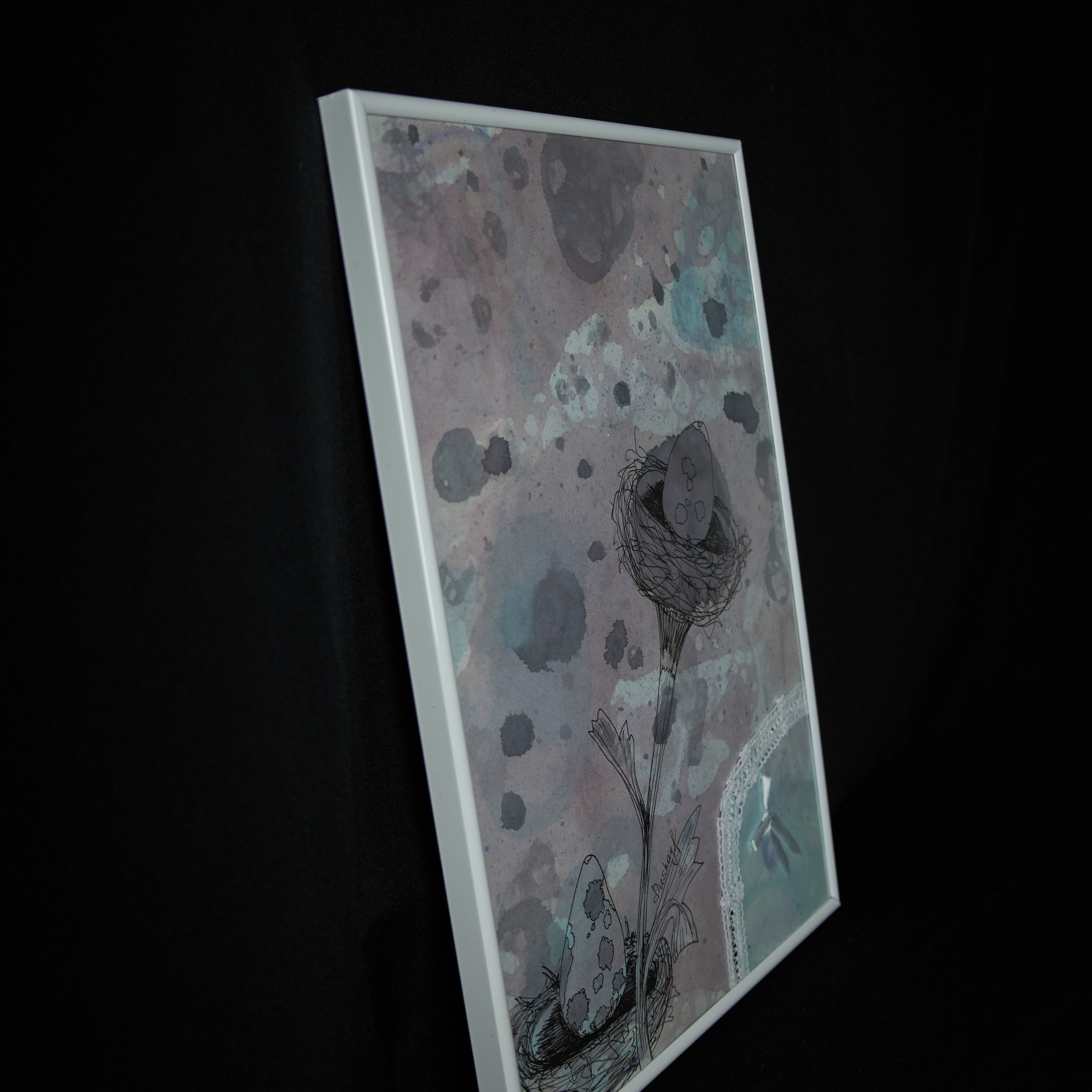 Сюрреалистичная ботаническая картина с гнёздами и яйцами. Visual artist (photo & arts)