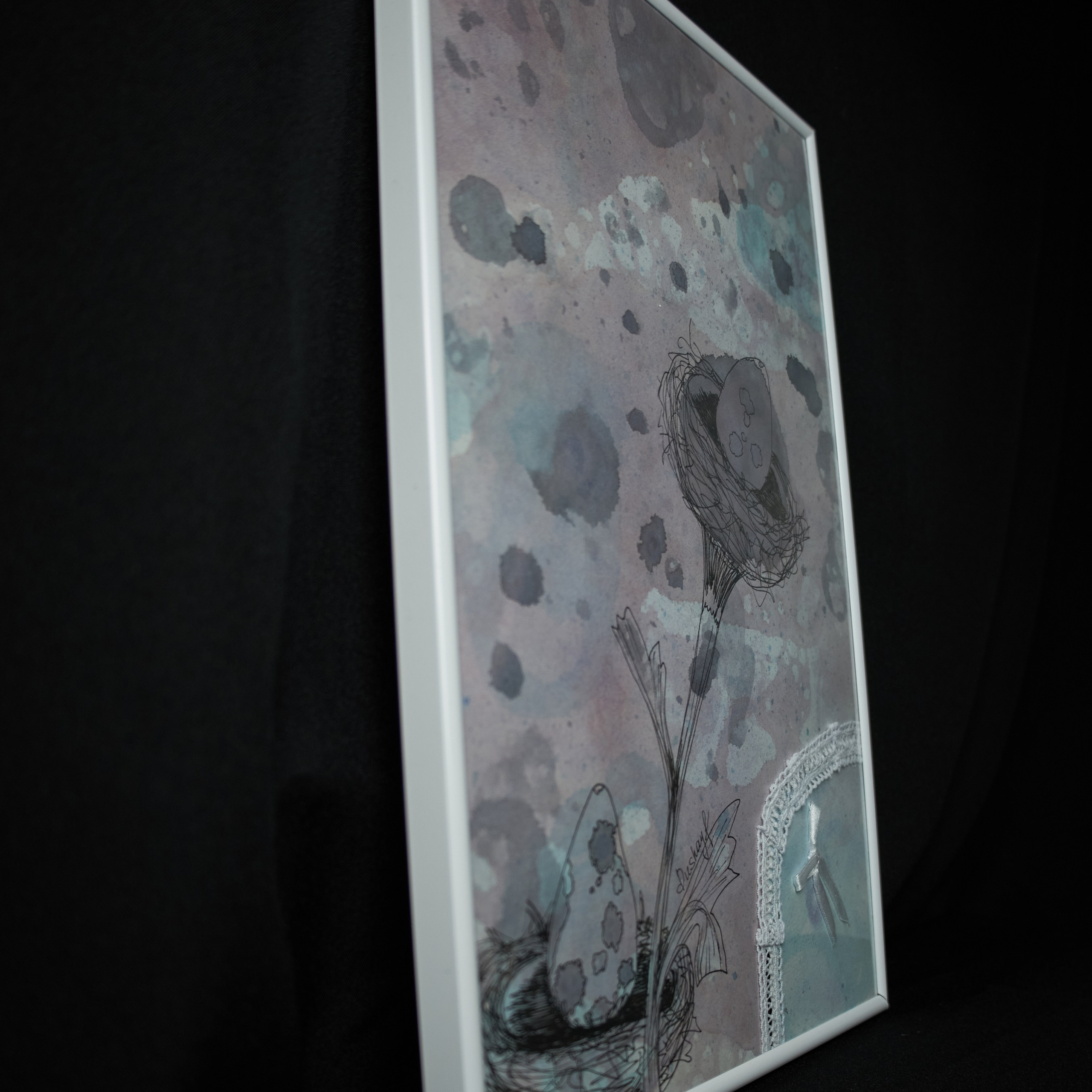 Сюрреалистичная ботаническая картина с гнёздами и яйцами. Visual artist (photo & arts)