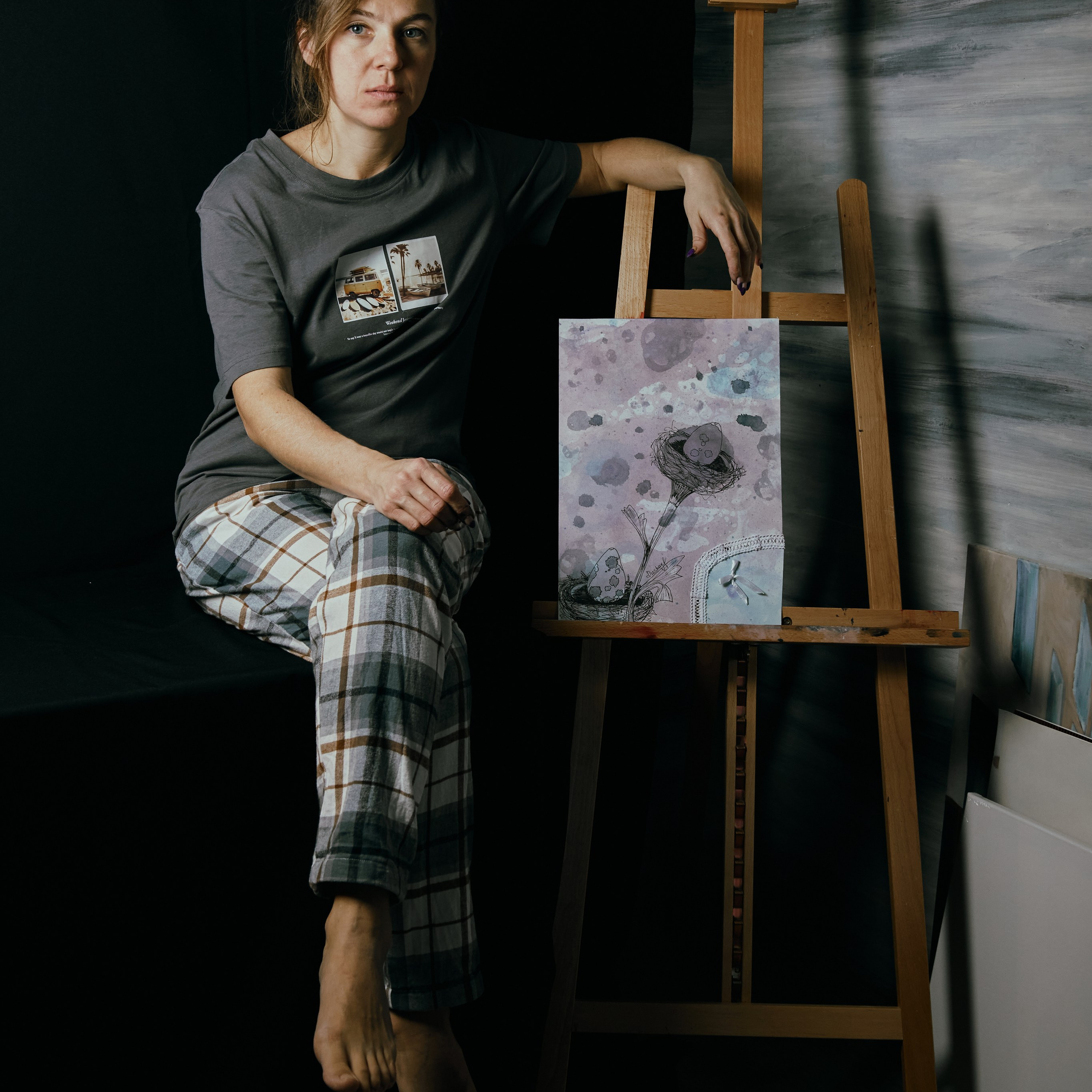 Сюрреалистичная ботаническая картина с гнёздами и яйцами. Visual artist (photo & arts)