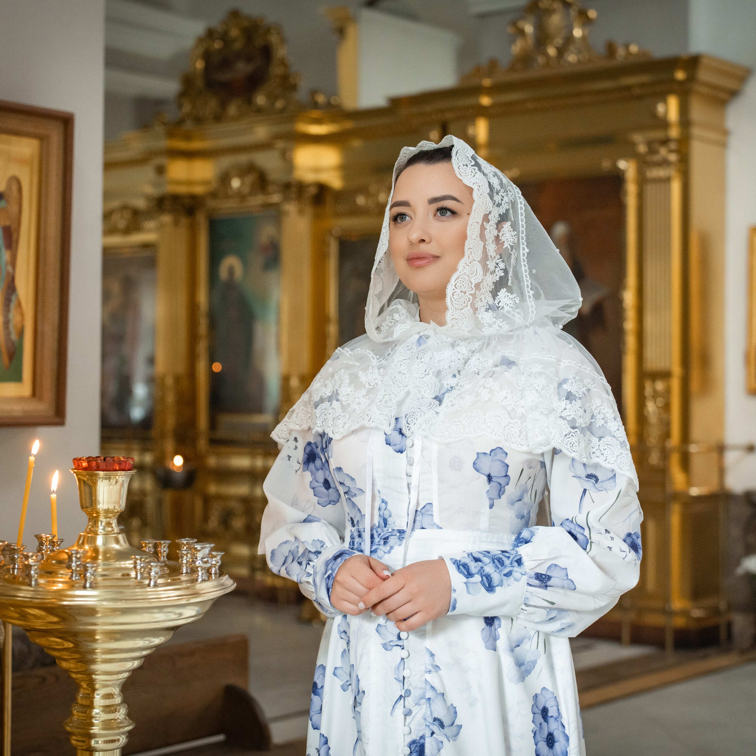 Украшение купели цветами в Туле. Фотограф на Крещение и Венчание в Туле, детский и семейный фотограф