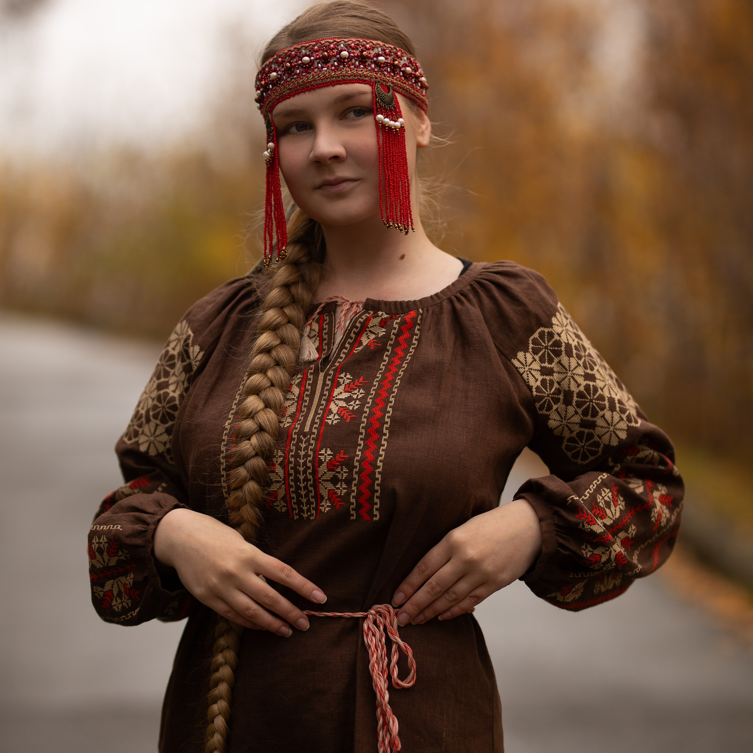 Платье в русском стиле Медовая Осень