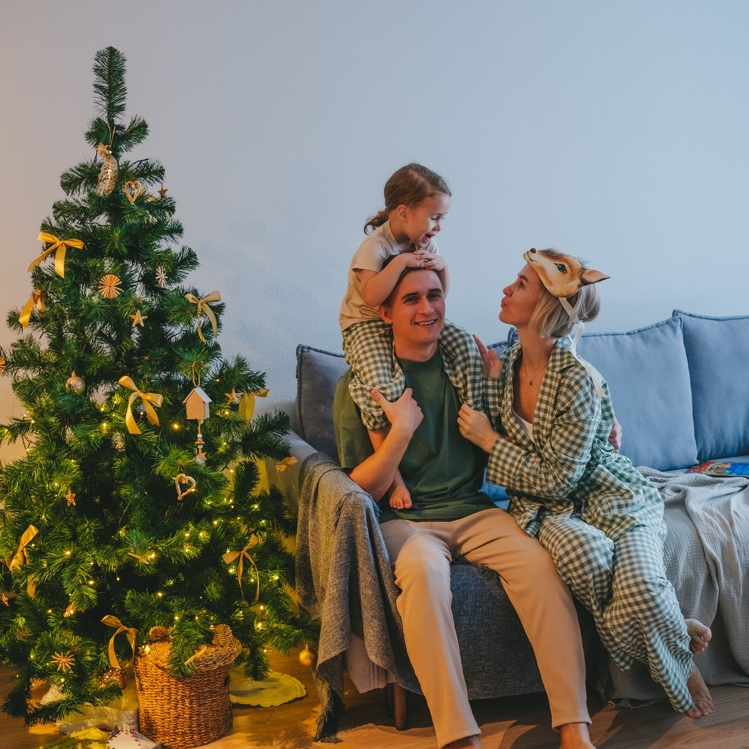 Домашняя новогодняя семейная съемка