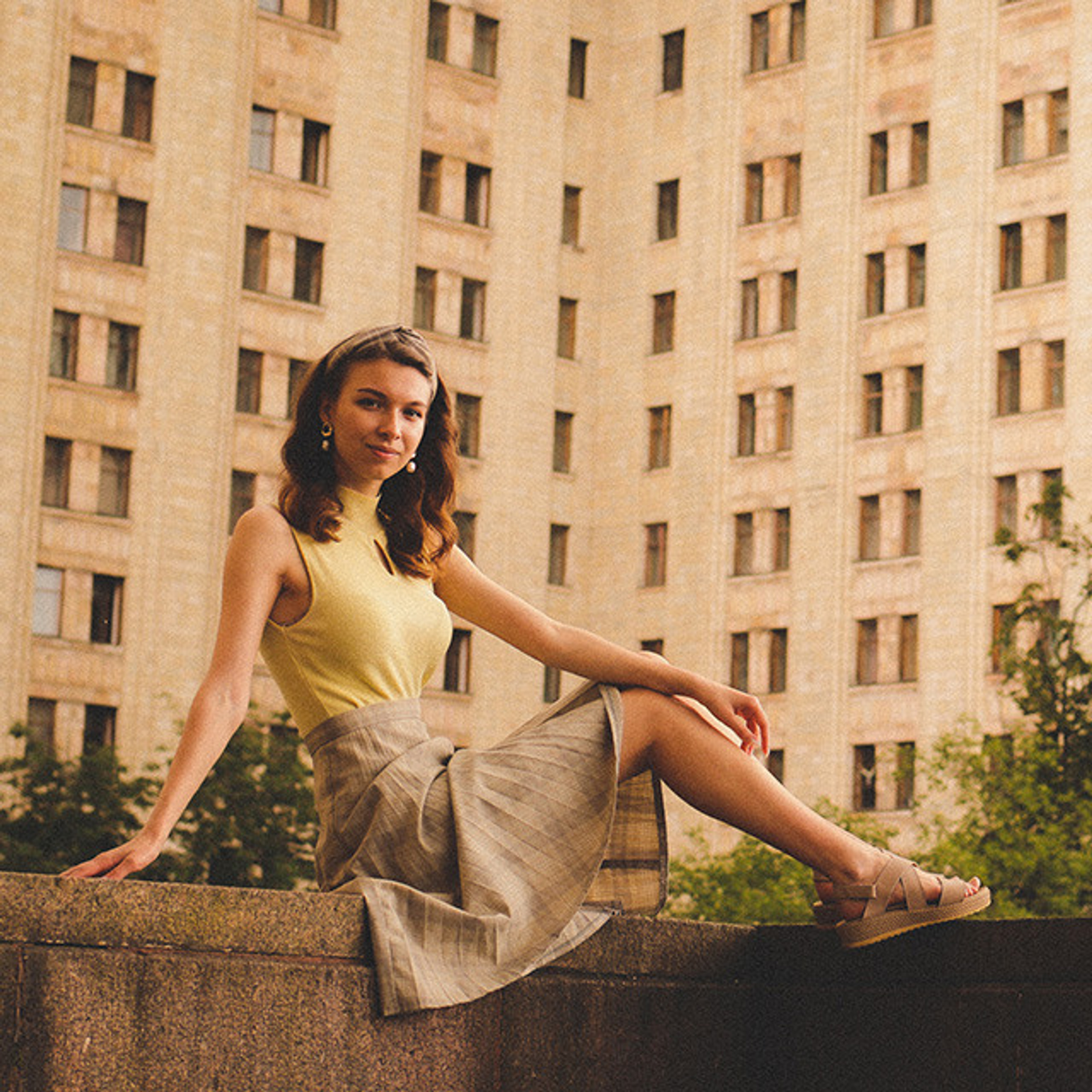 Снимок в стиле ретро под пленку на локации