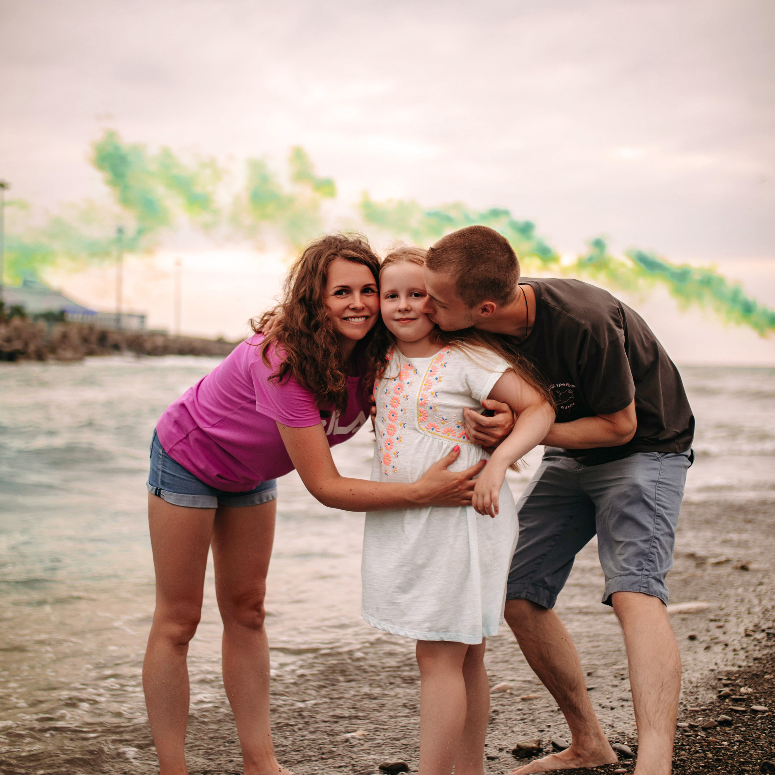 Семейная прогулка, пляж Ривьера