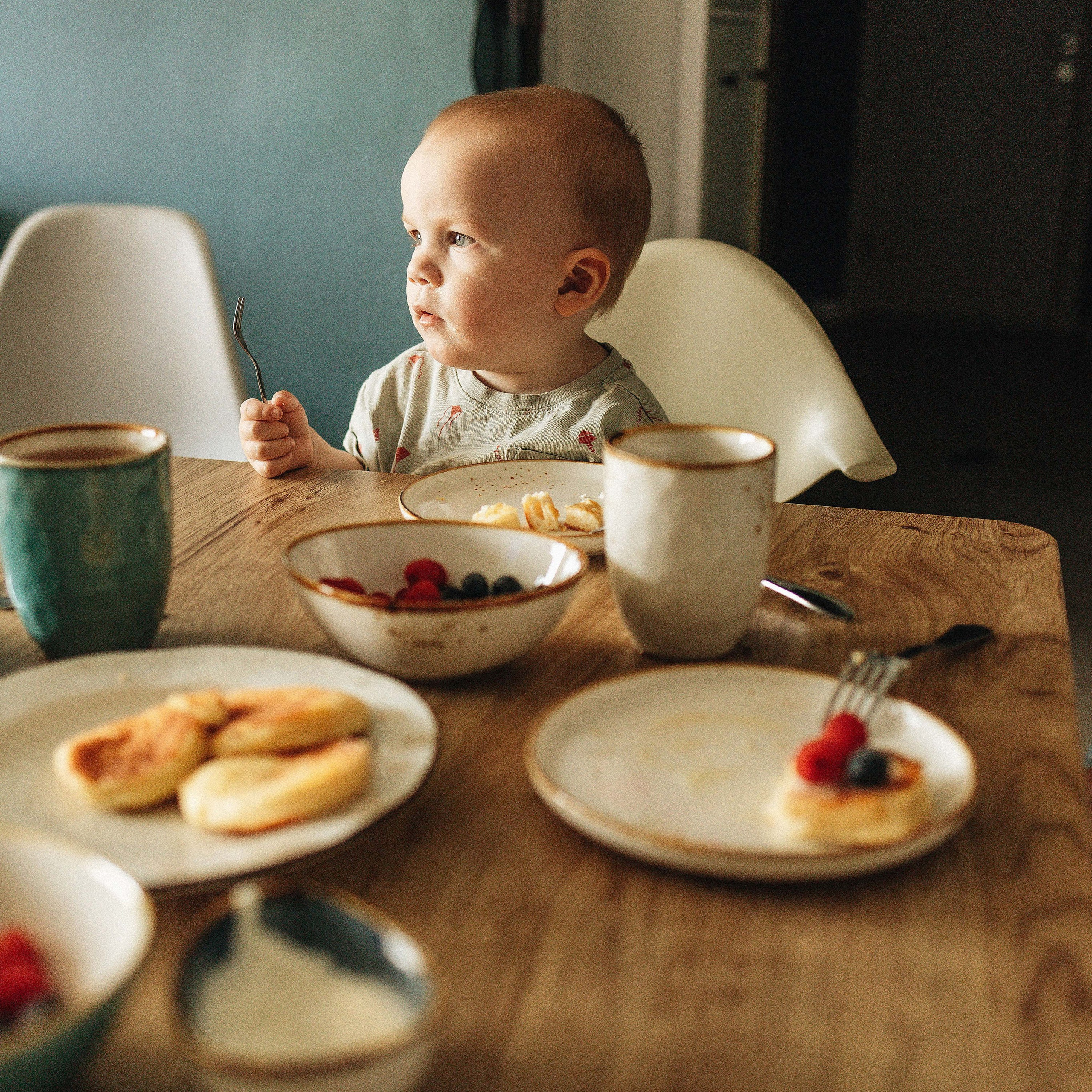 На завтраке!