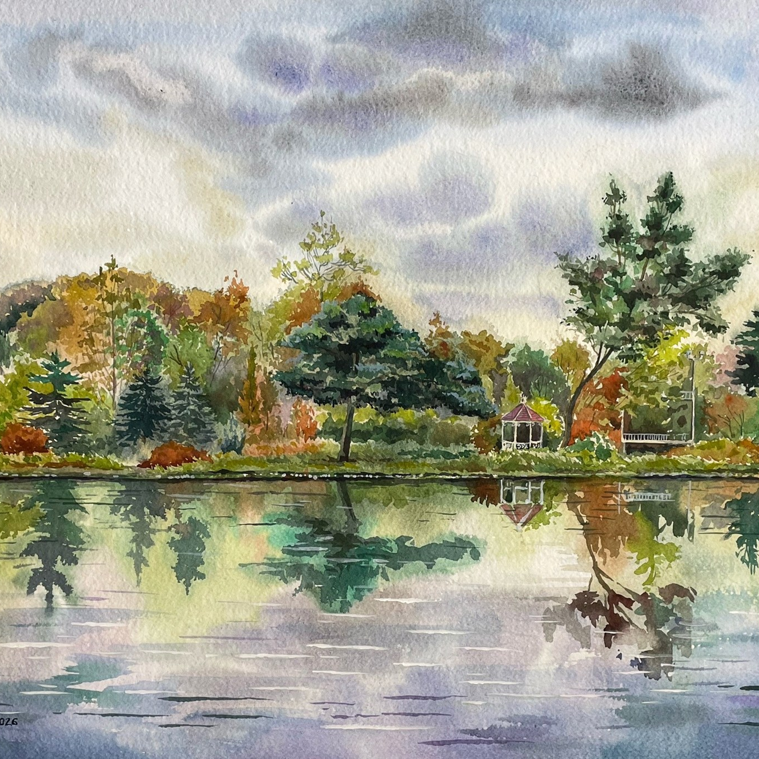 «Озеро Верхнее». Акварель, 70х50 см., 2026