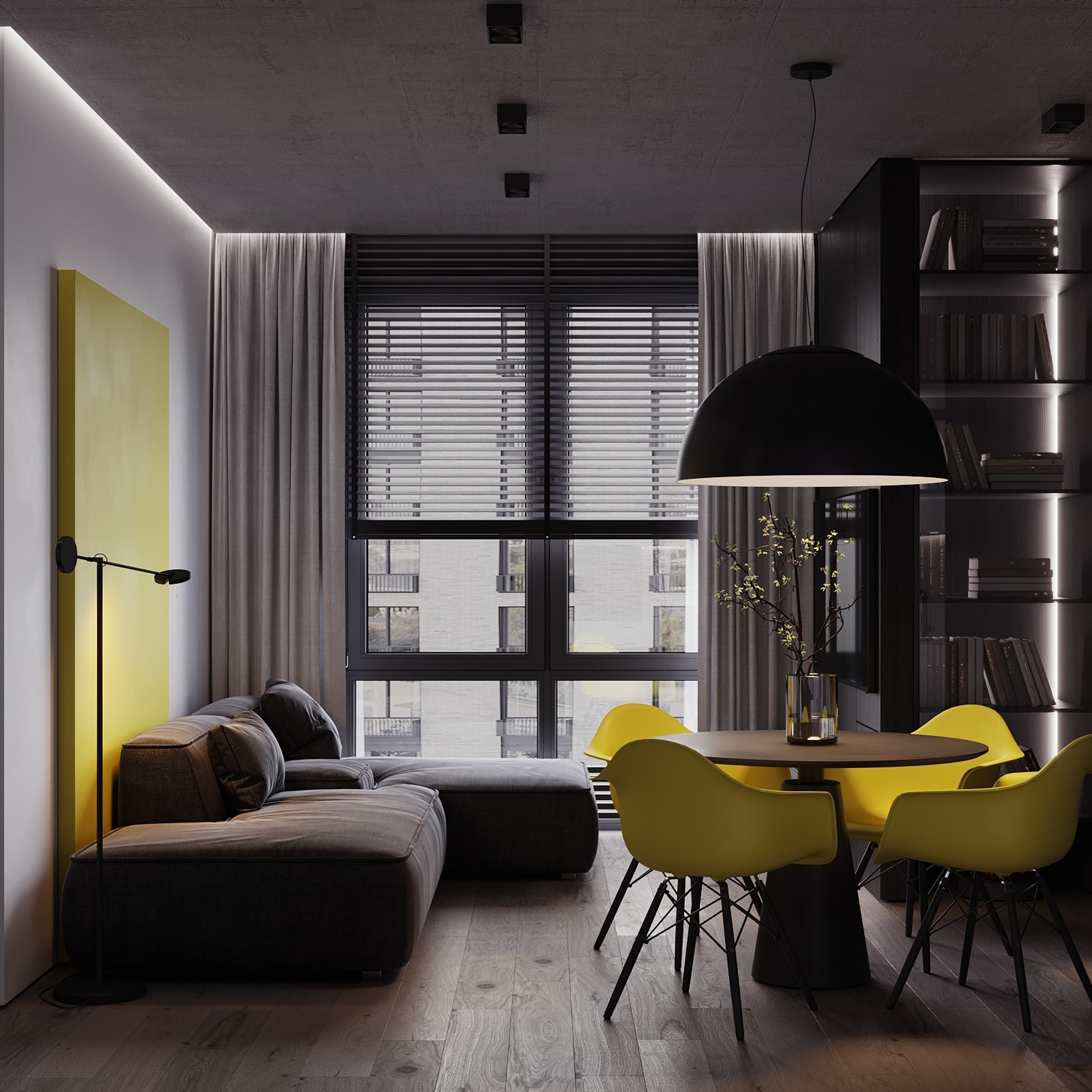 Home city. Black. Ans.render. Студия архитектурной визуализации