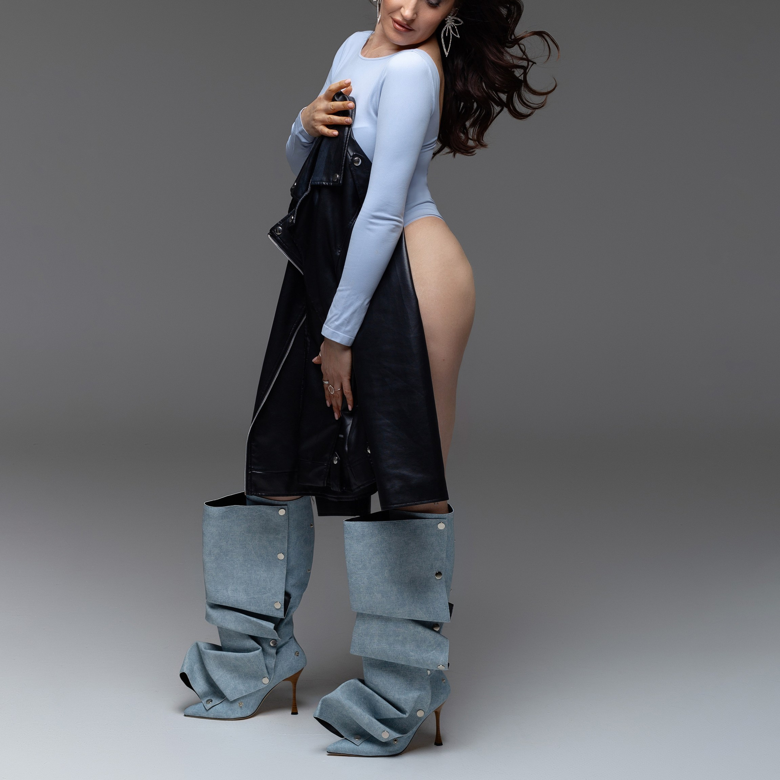 Джинсовые сапоги