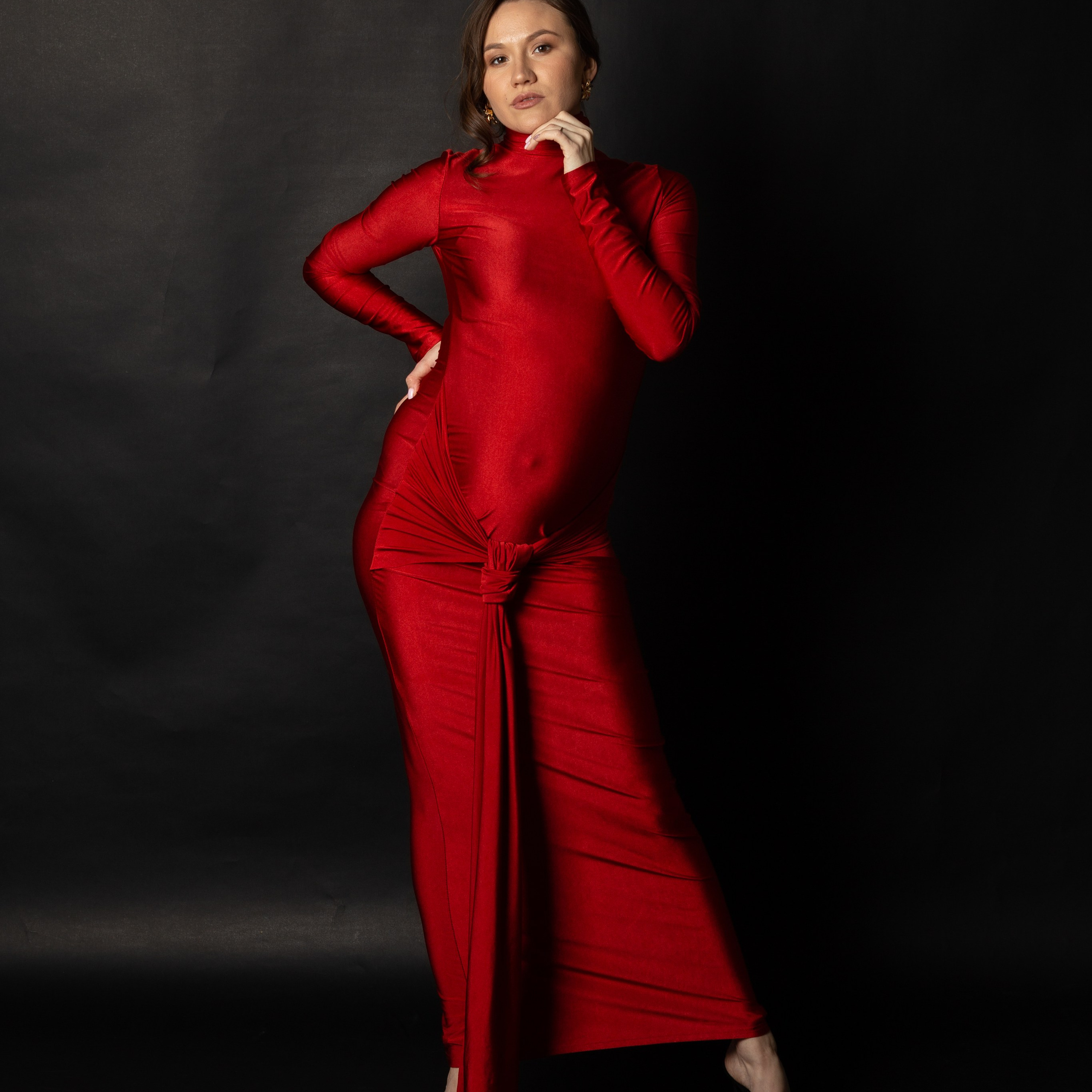 Красивое красное платье для беременности