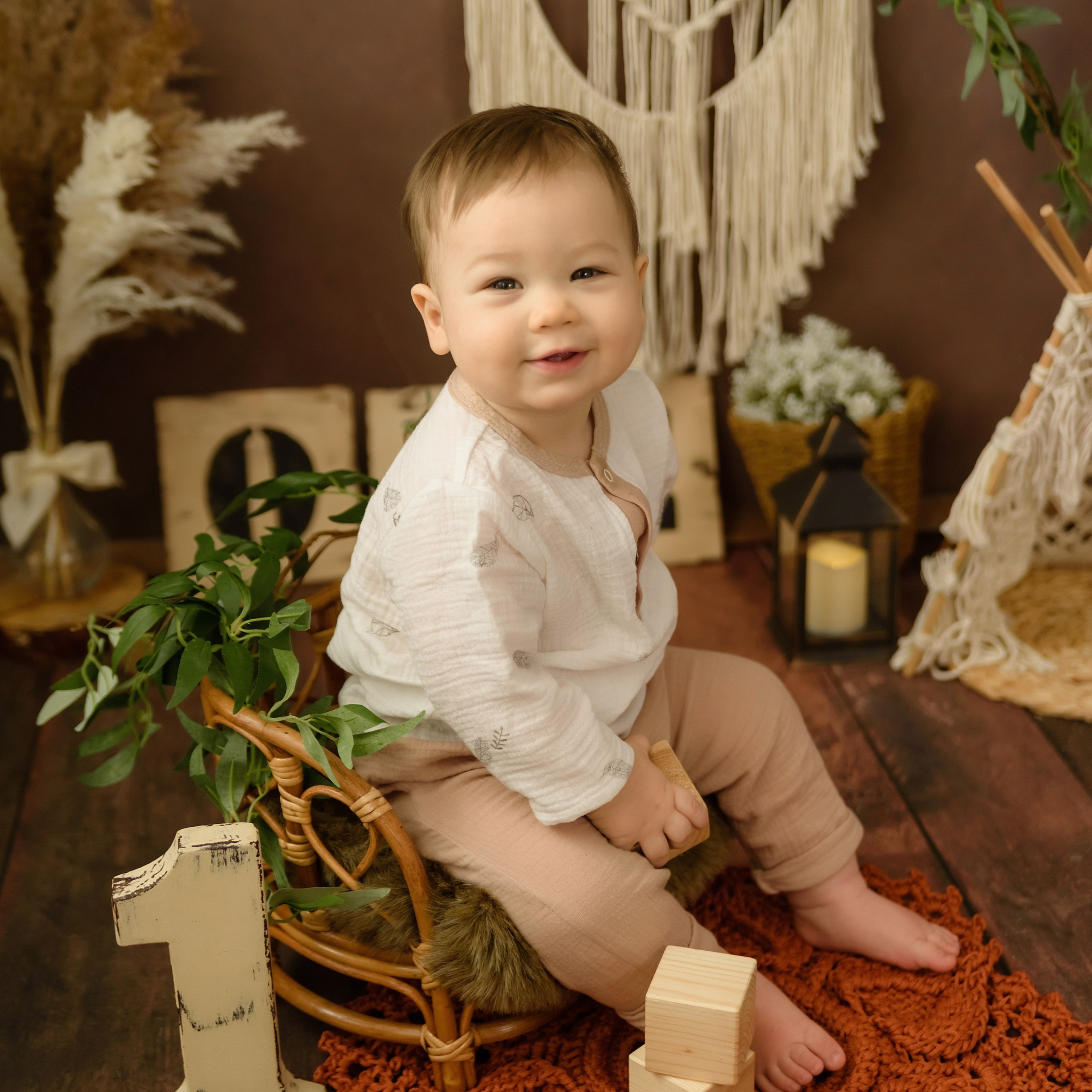 Детская фотосессия «Бохо» Савелию 1 годик