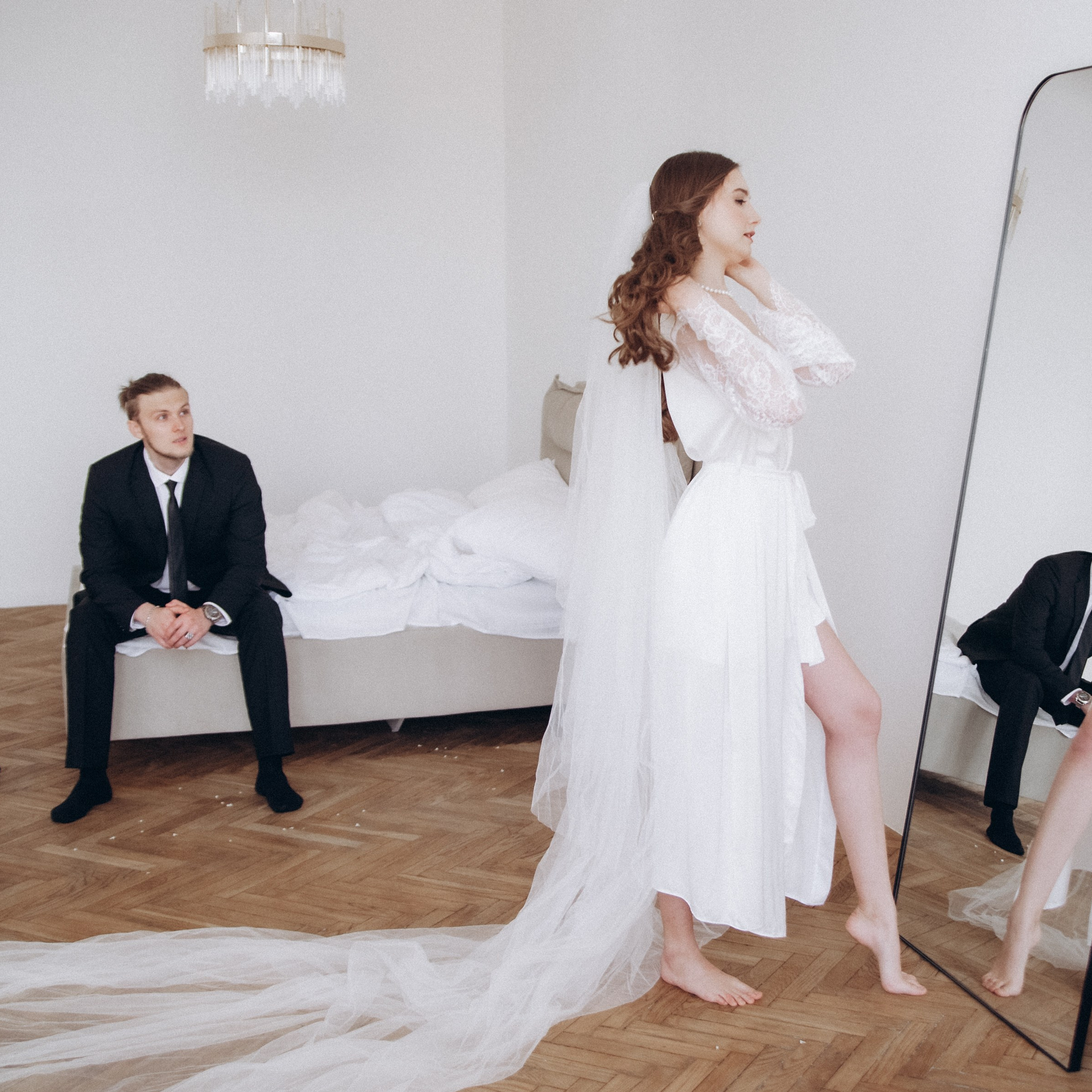 Студийная съемка жениха и невесты. Фотограф Дарья Пудовкина Москва, Московская область
