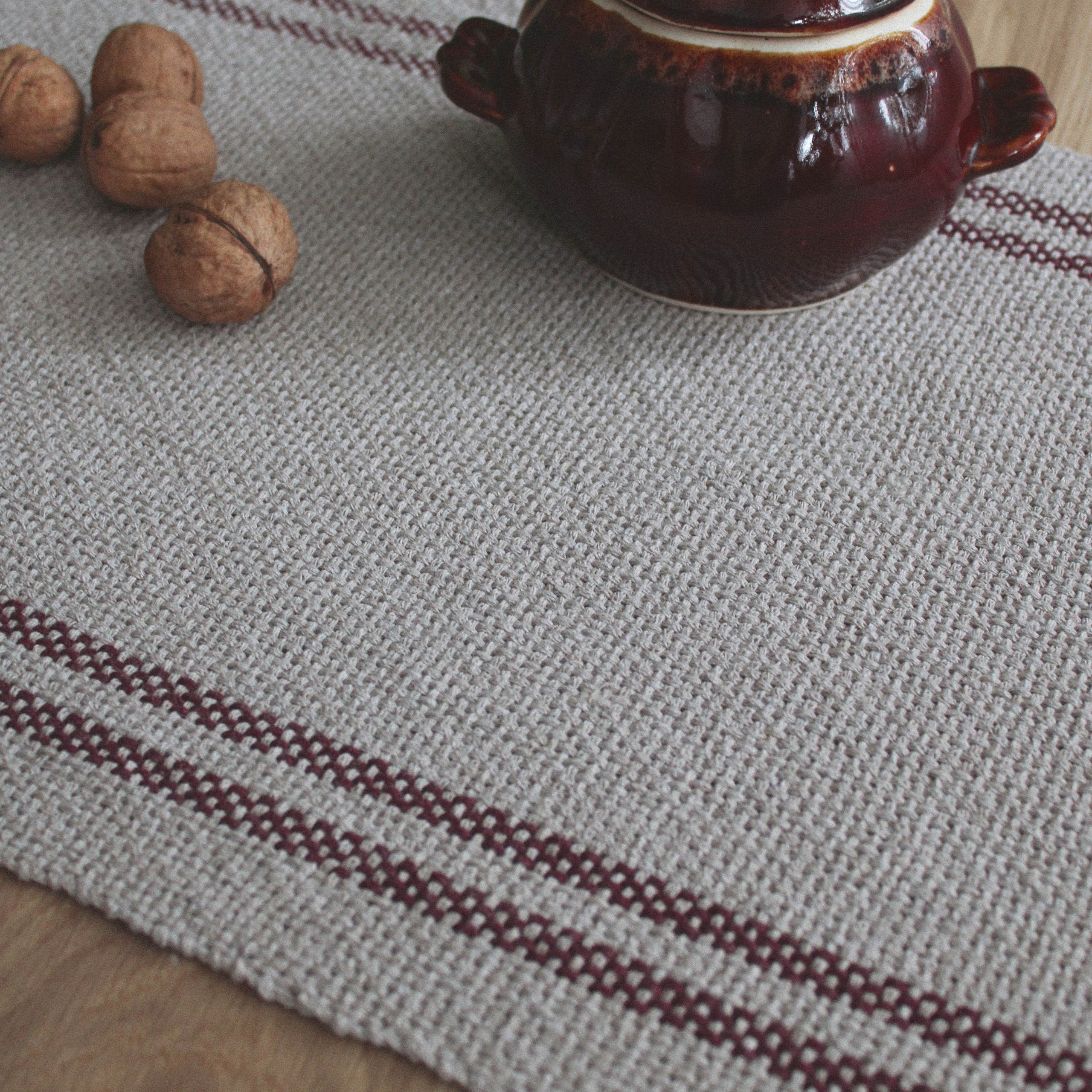 Дорожка «Гранат». Авторские тканые полотна из натуральных материалов