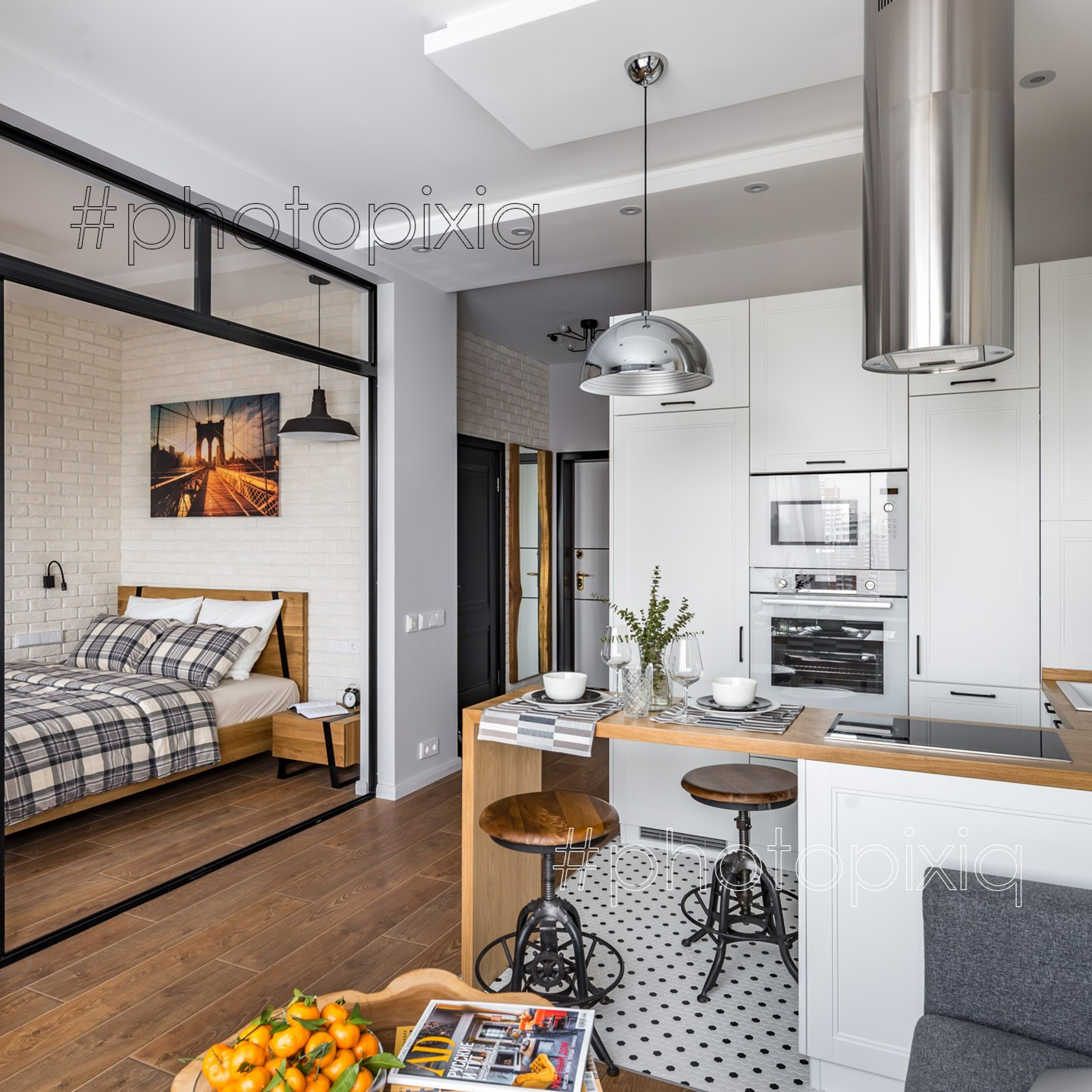 Интерьерная съёмка квартиры в стиле лофт