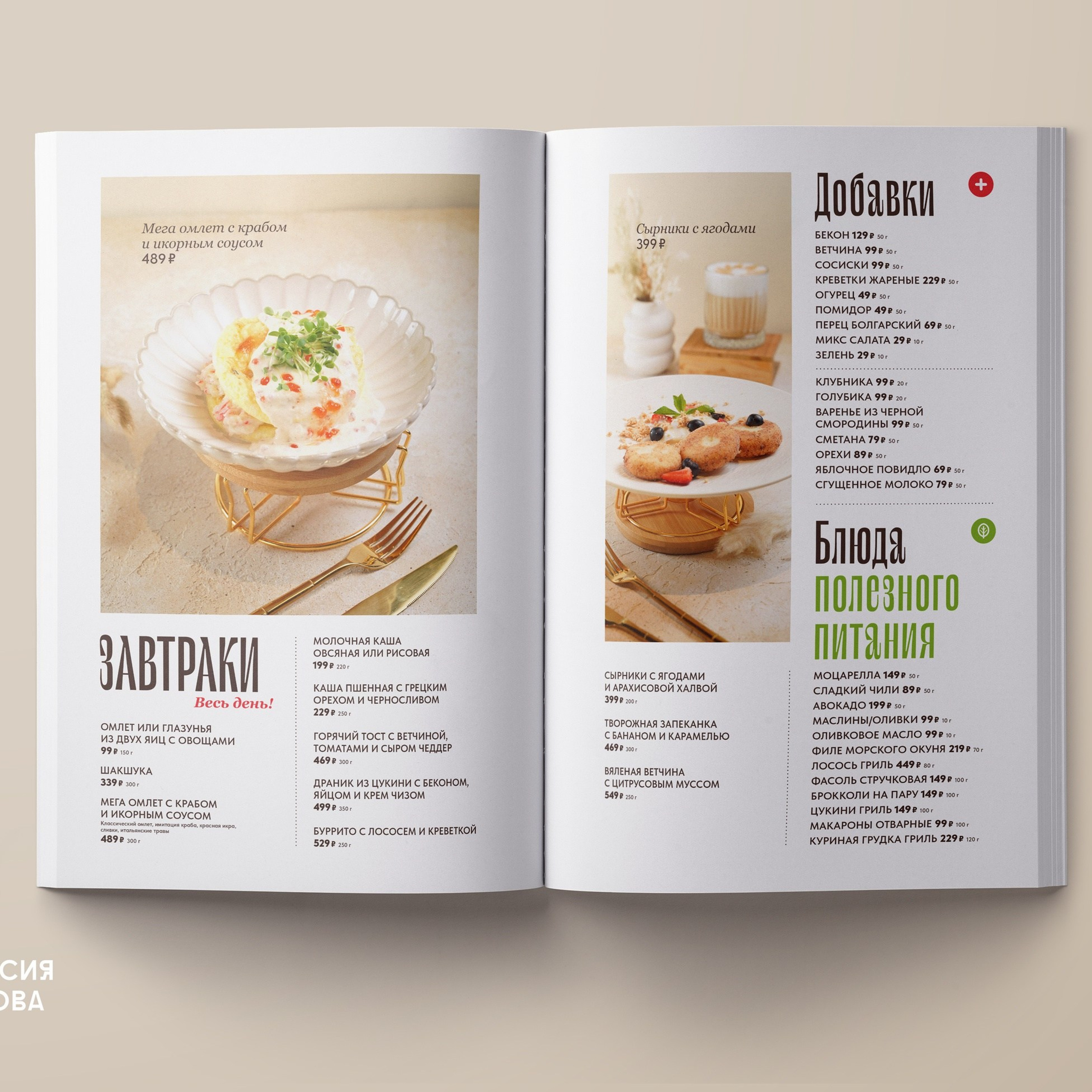 Дизайн меню для кофейни