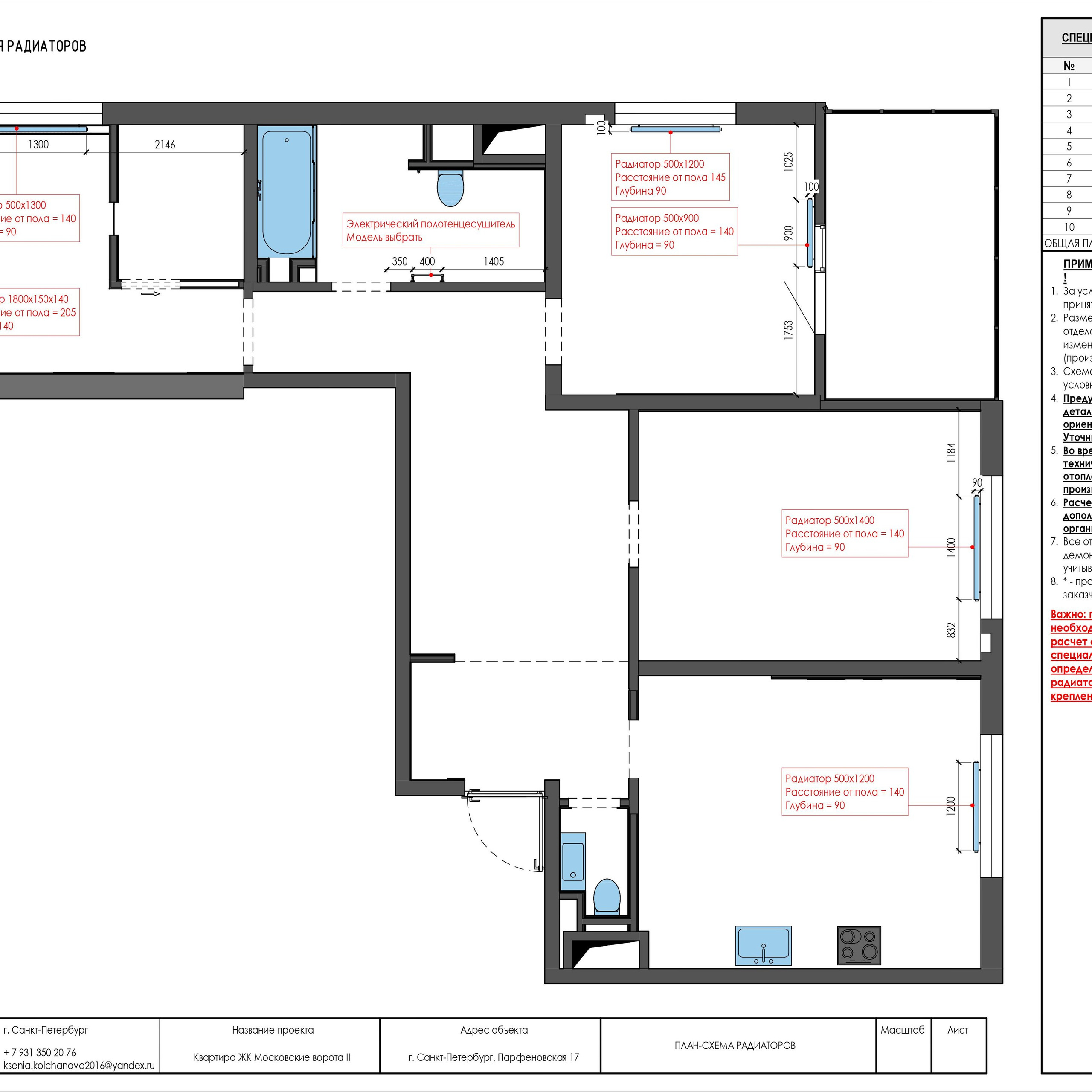 Пример рабочей документации. Дизайнер интерьера | kolchanova.dsgn