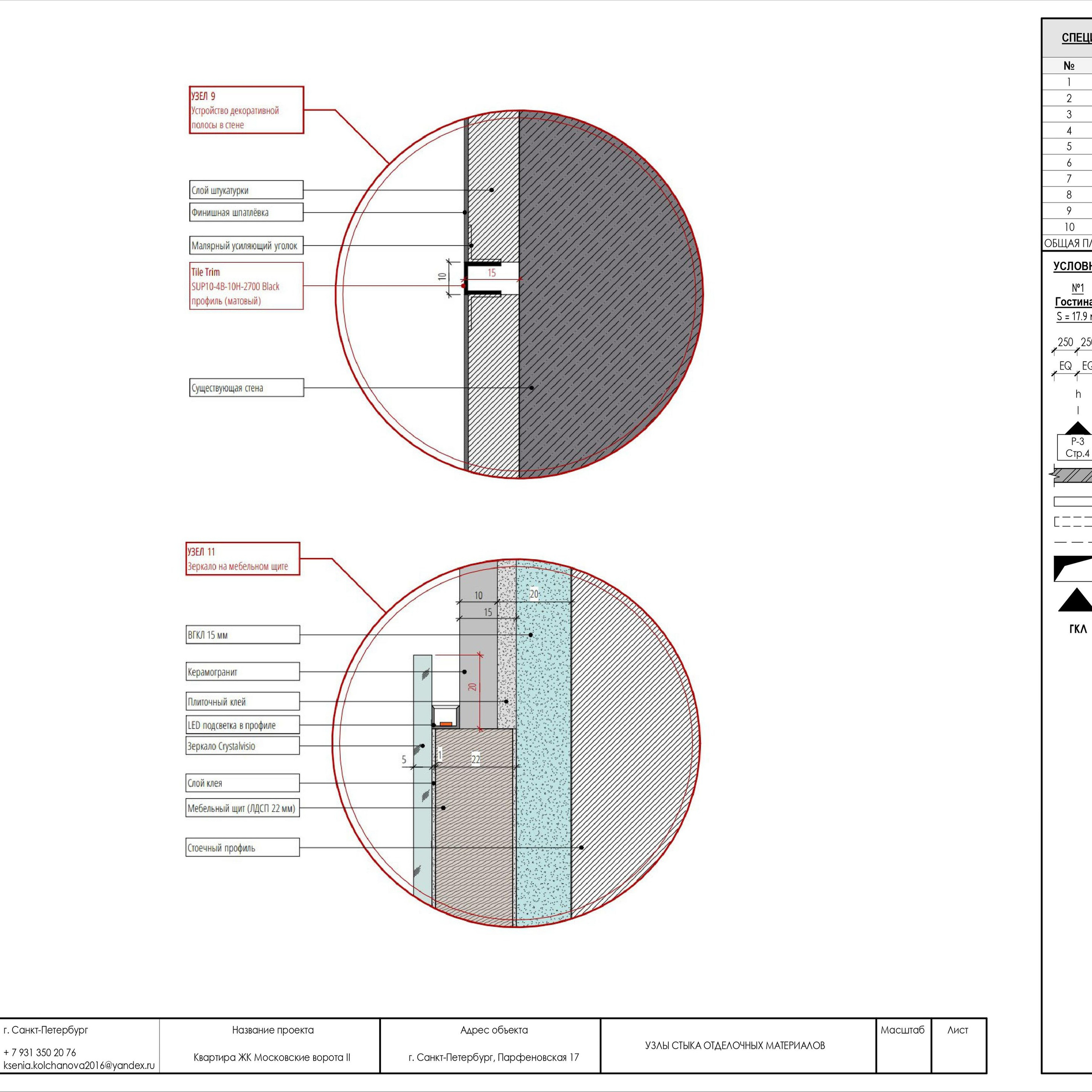 Пример рабочей документации. Дизайнер интерьера | kolchanova.dsgn