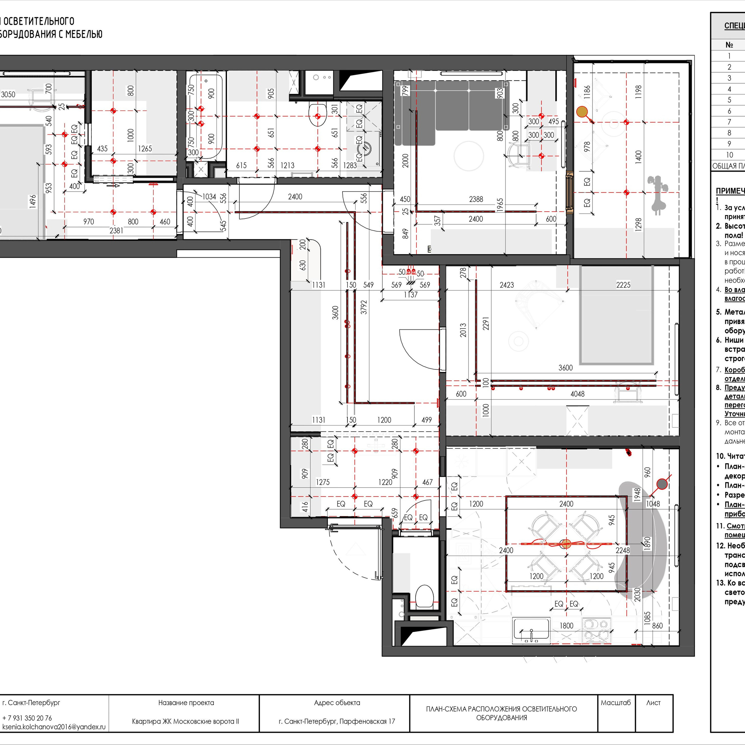 Пример рабочей документации. Дизайнер интерьера | kolchanova.dsgn