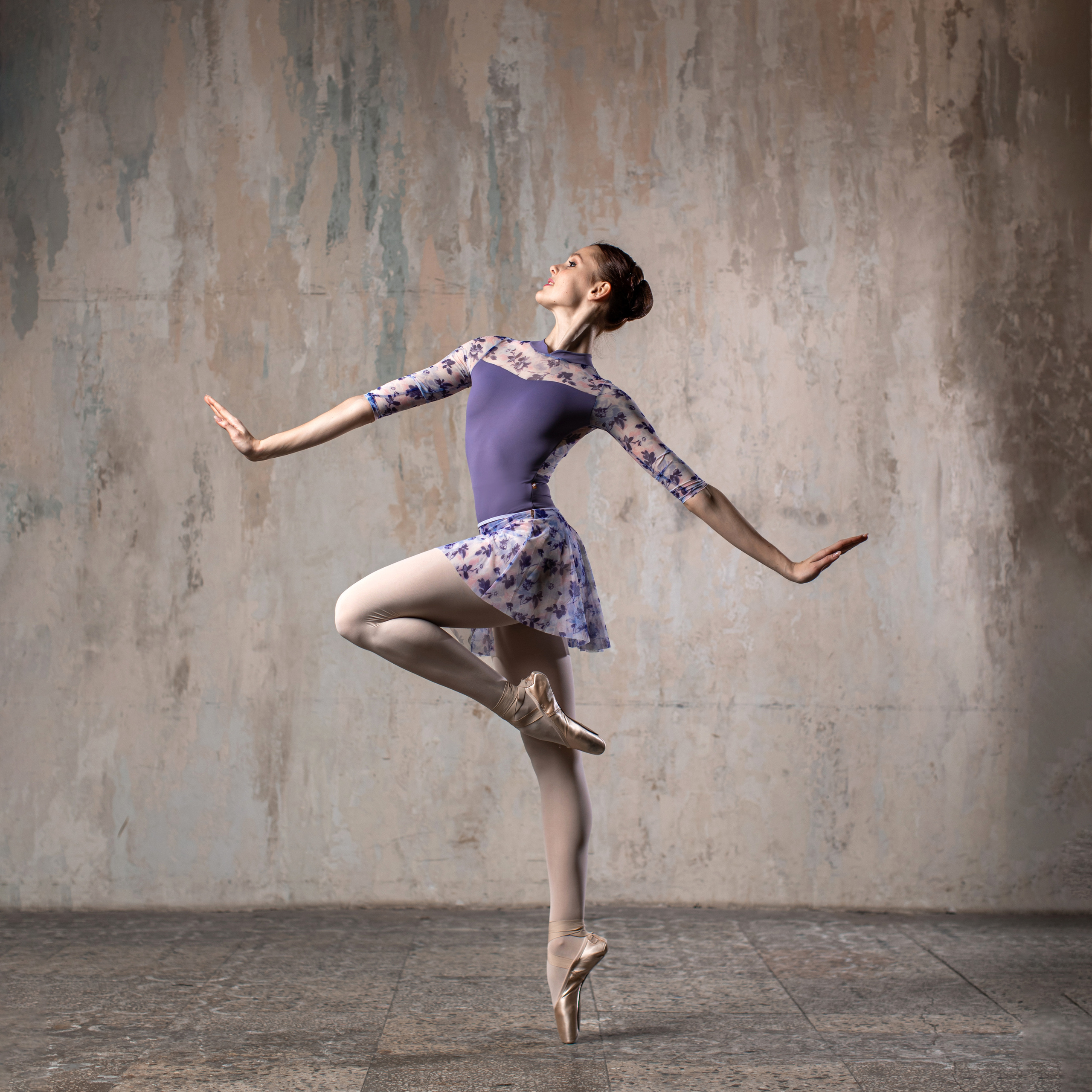 Купальник балетный Фиолетовый с юбочкой (40-42)