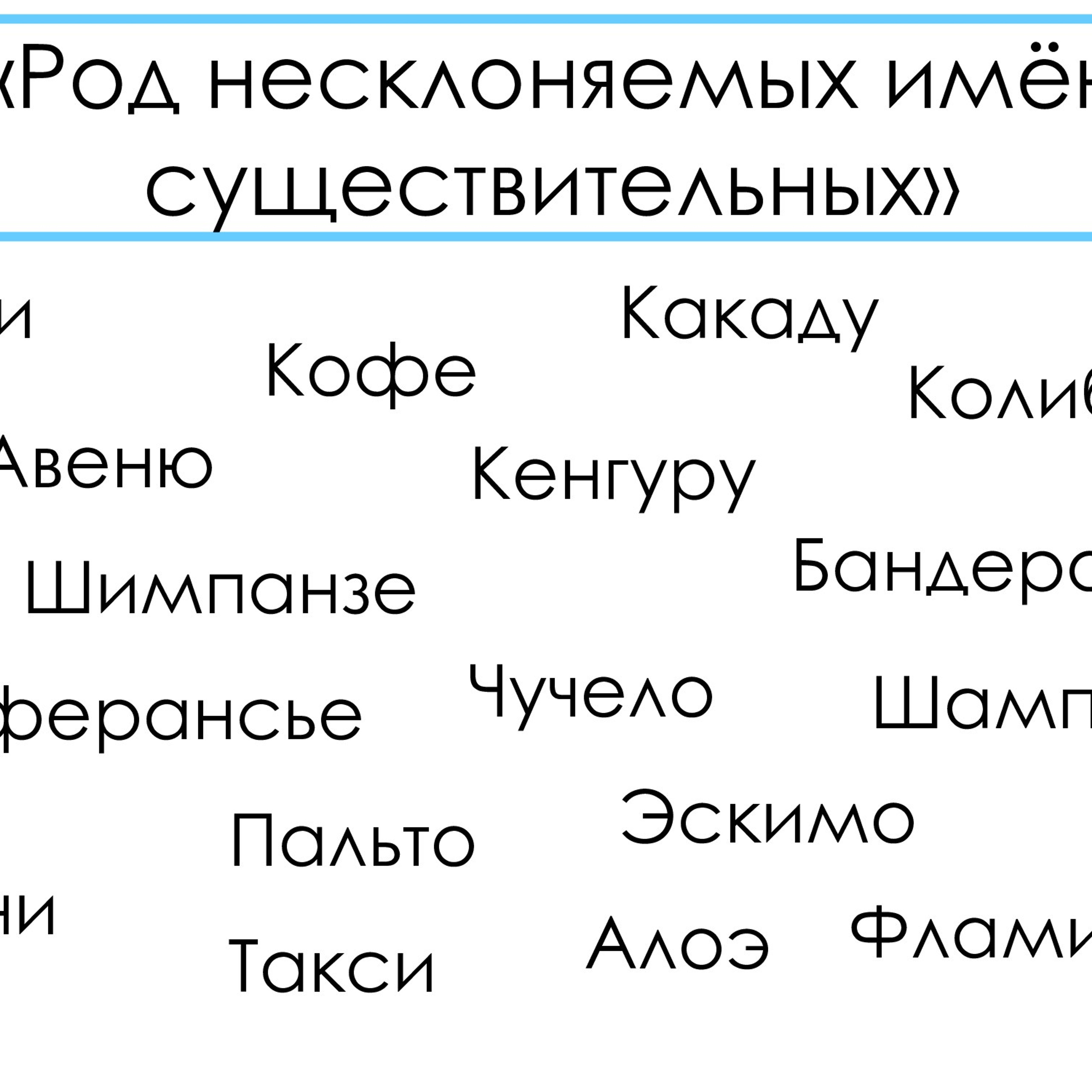 «Род несклоняемых имён существительных»