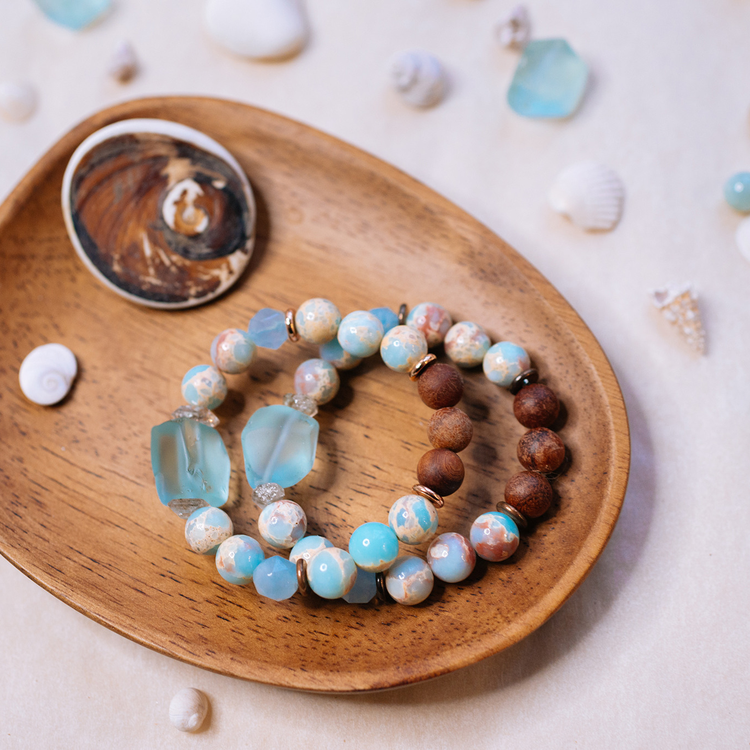 WAXFLOWERS bracelets. Морская коллекция