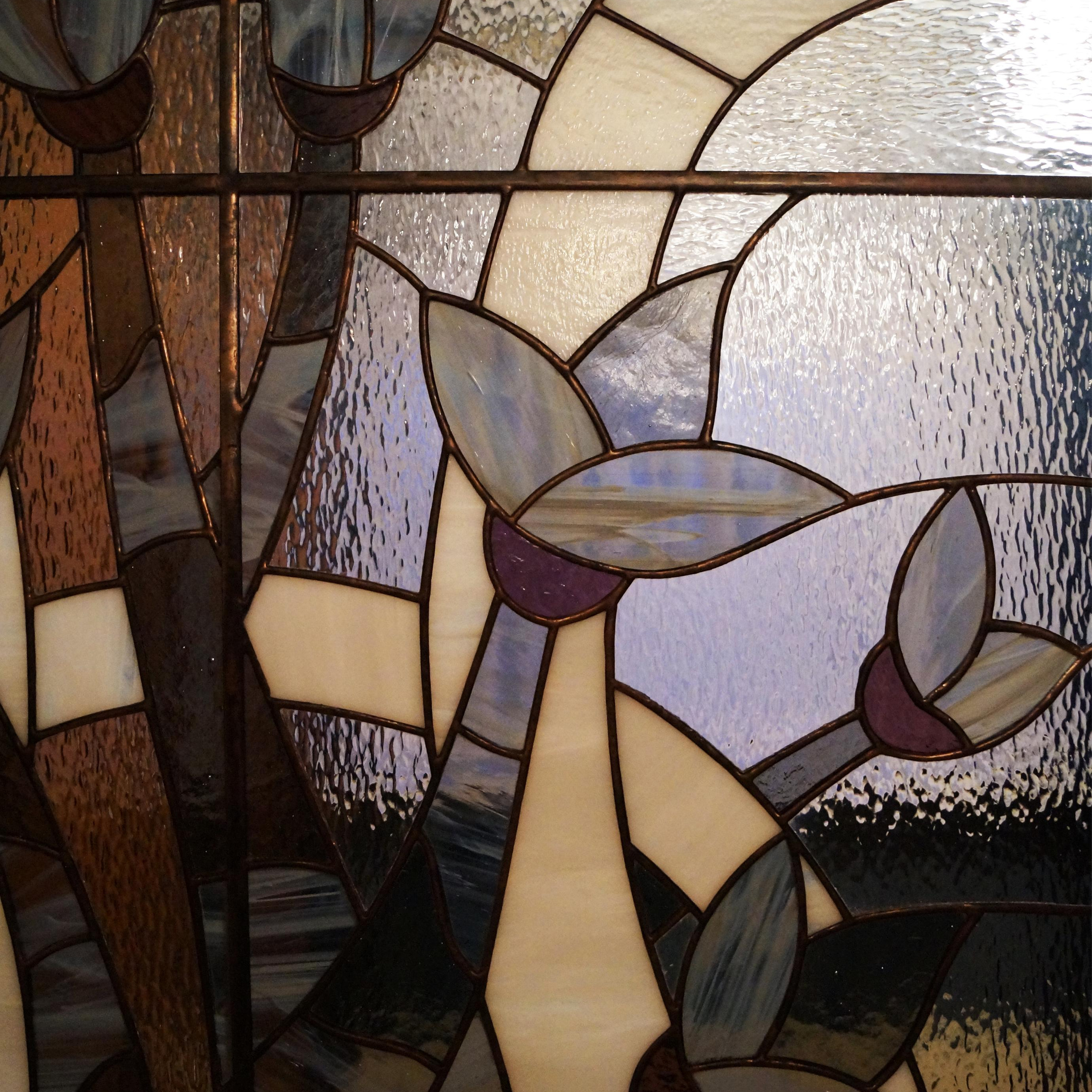 Витражные двери частного дома