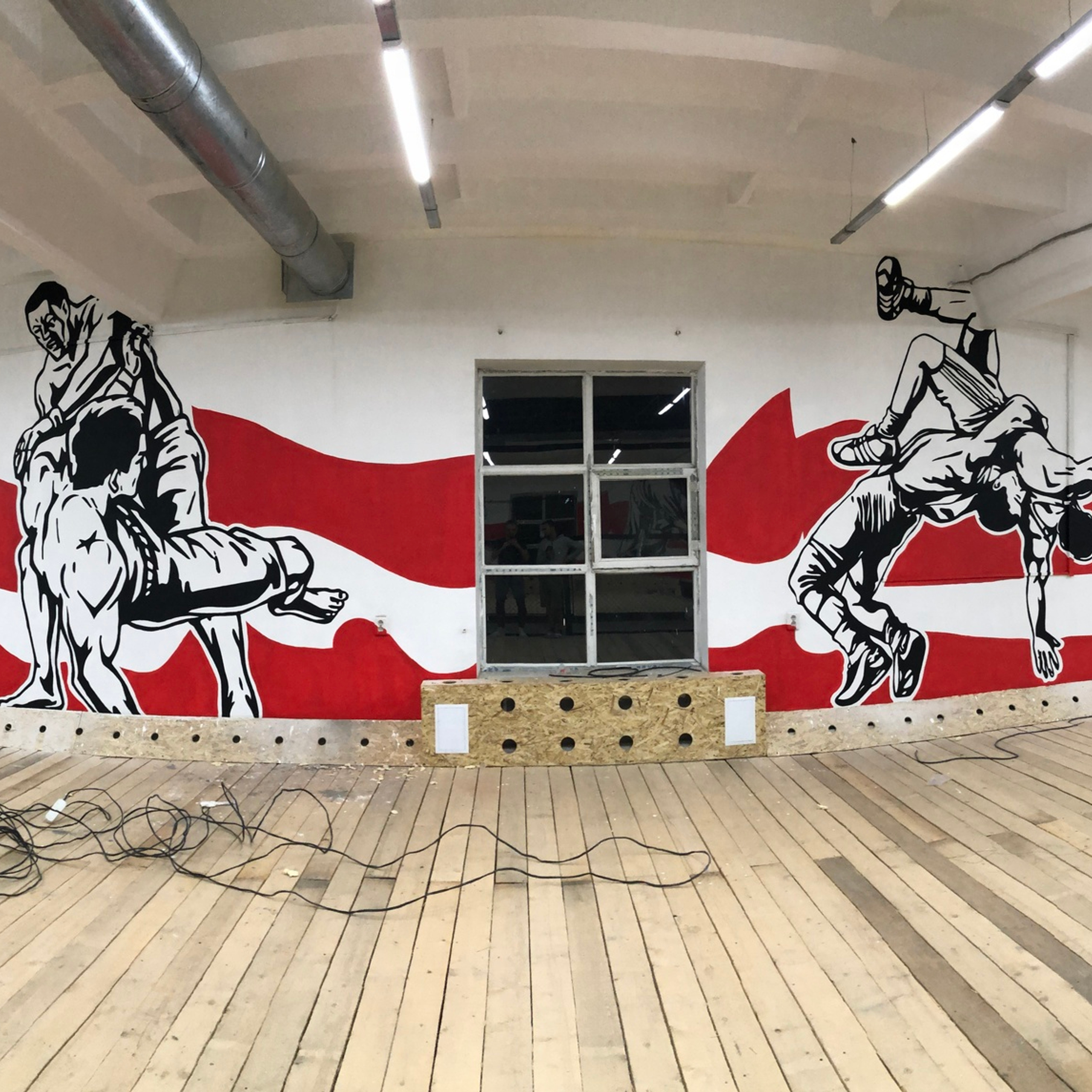 Роспись стен в спортивном зале боевых искусств. Усть-Каменогорск