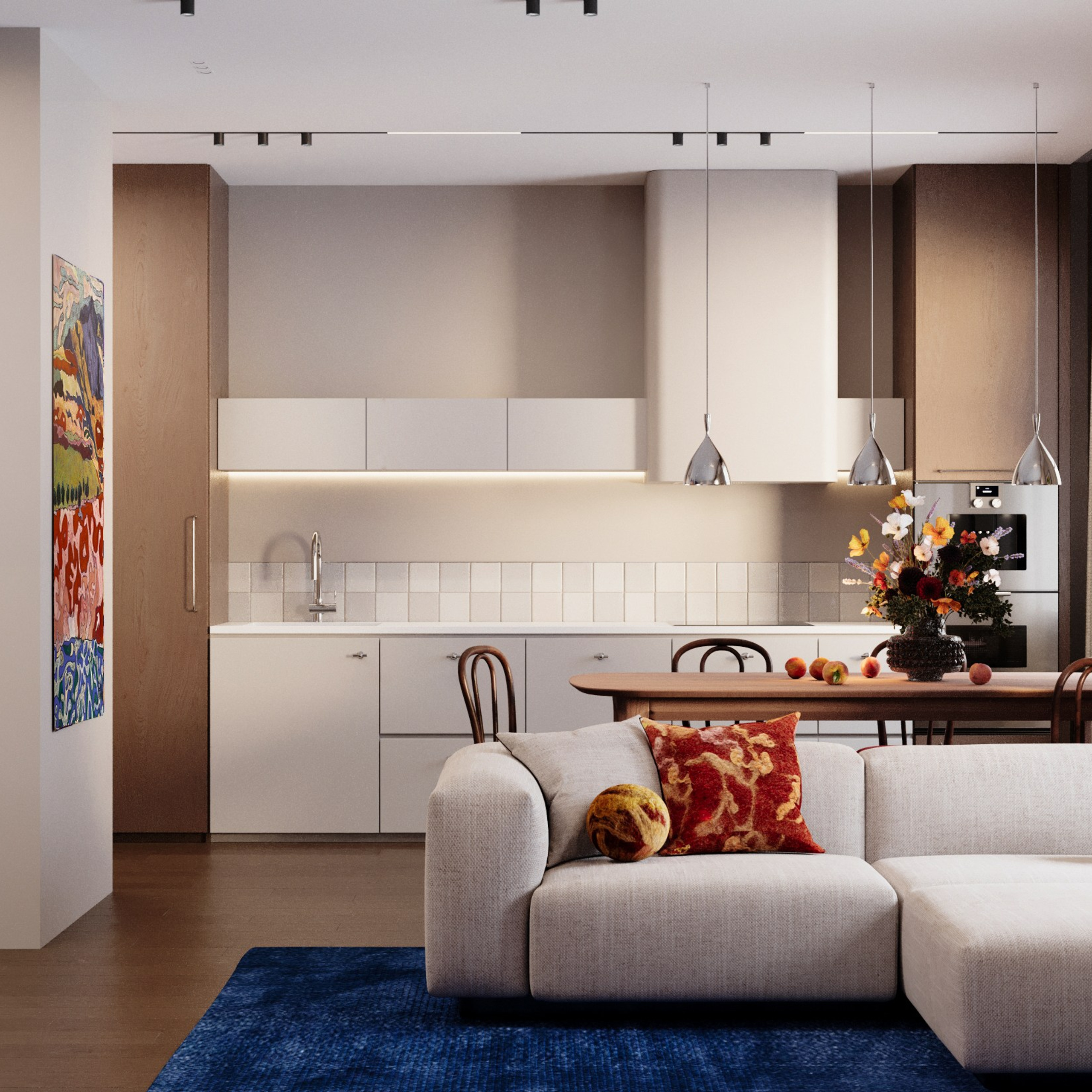 Квартира для молодой пары с этническим декором 60 m²