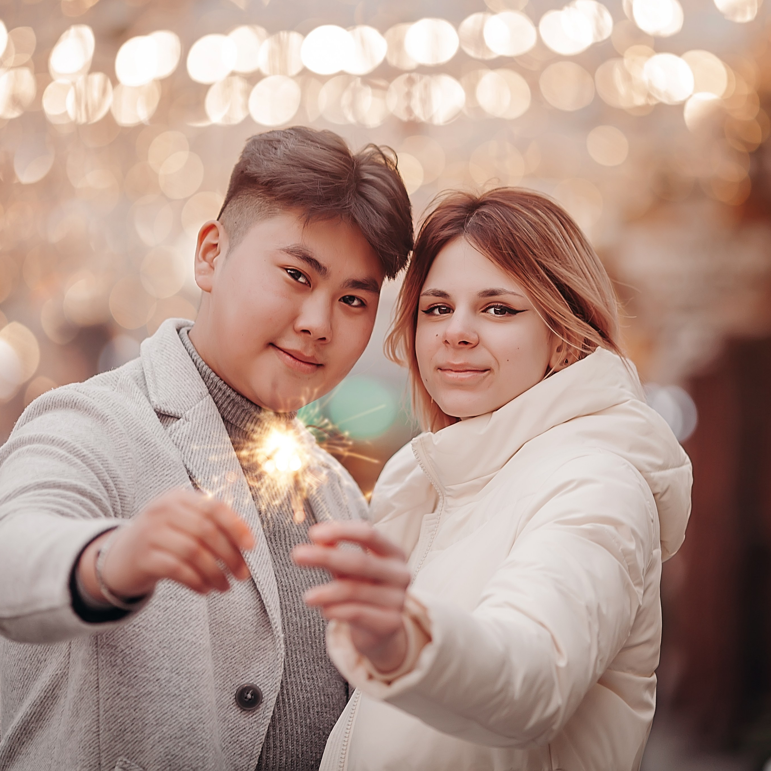 Слава и Полина новогодняя прогулка