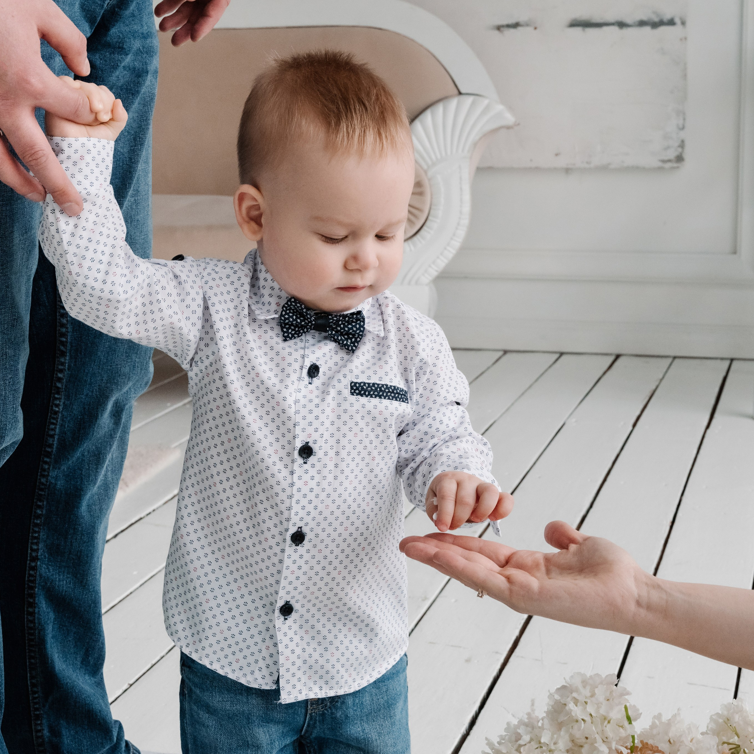 Семейная в фотостудии. Фотограф новорожденных малышей в Санкт-Петербурге