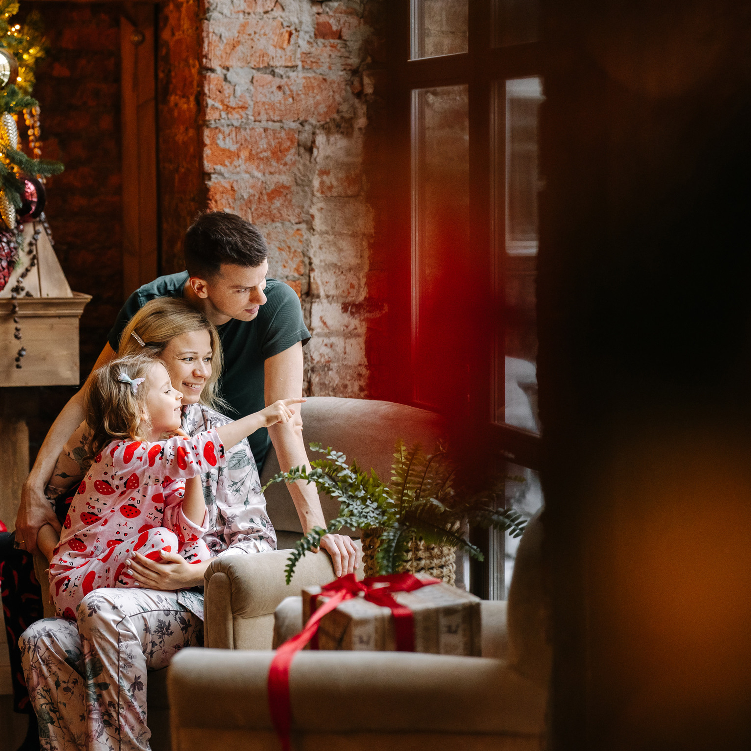 Новогодняя семейная фотосессия. Саша, Нина и Аня