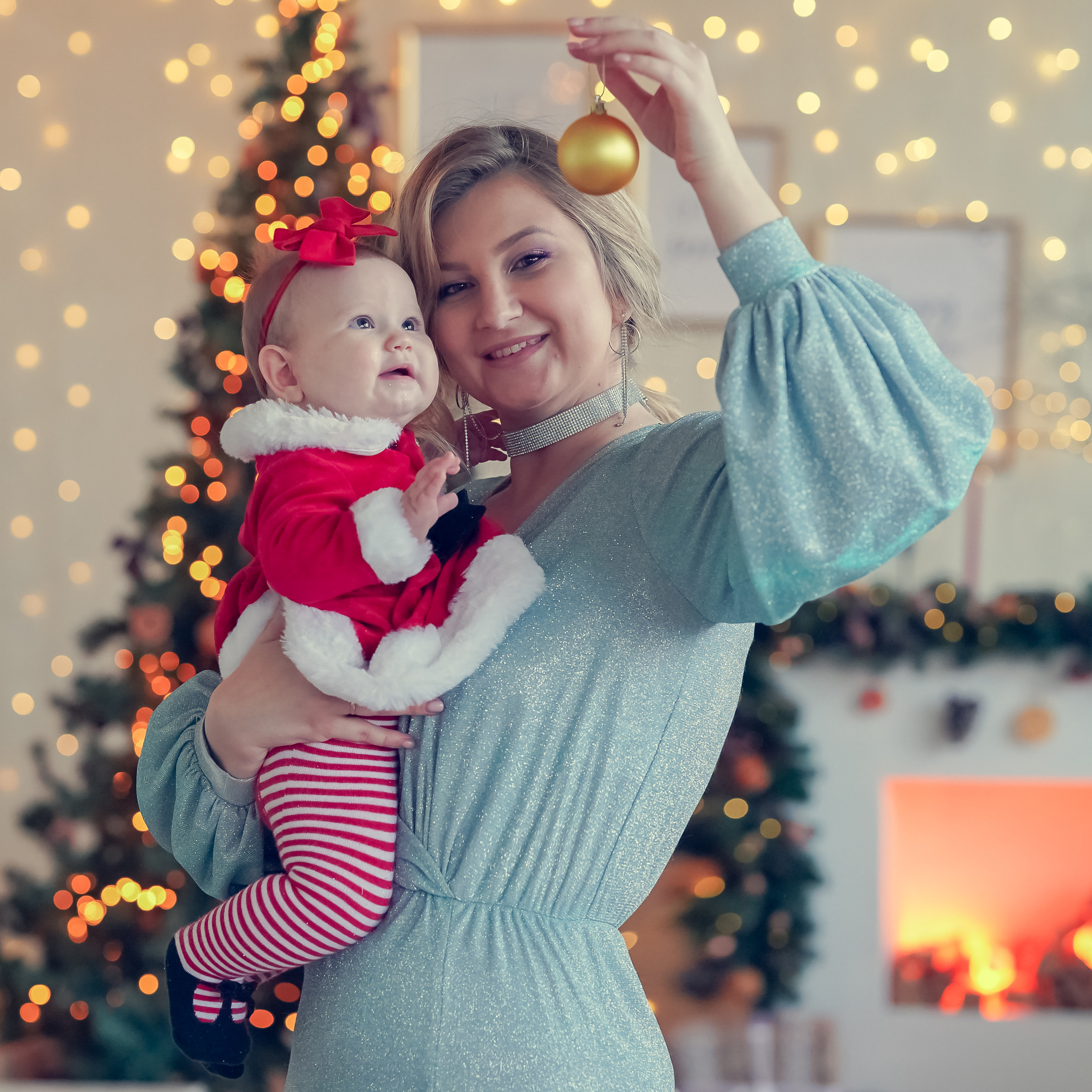 Новогодняя съёмка Юли и Вики