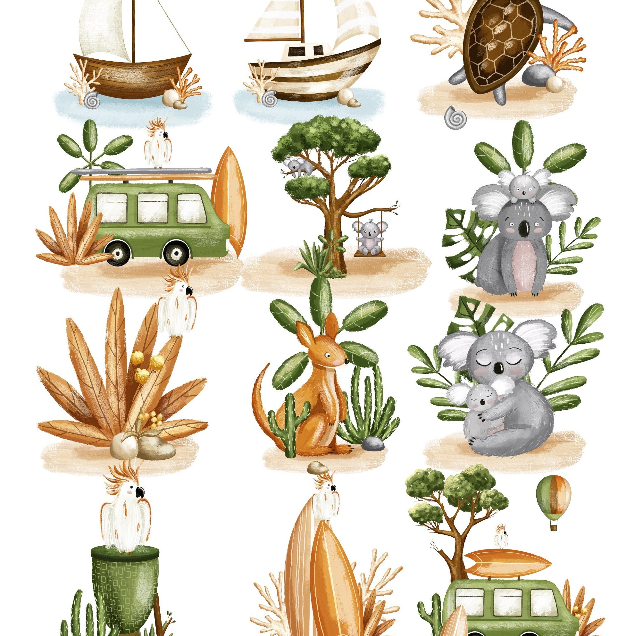 Графическая коллекция «Австралия». Художник-иллюстратор Евгения Бекренёва