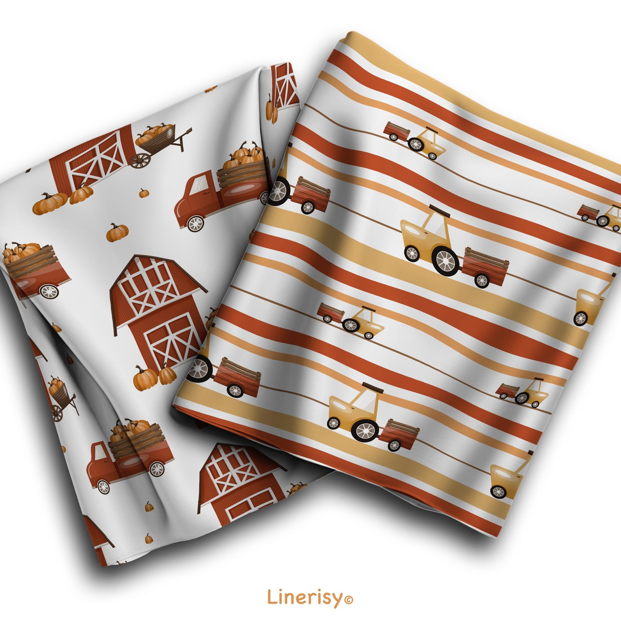 Набор бесшовных паттернов «Осеняя ферма». Художник-иллюстратор Евгения Бекренёва