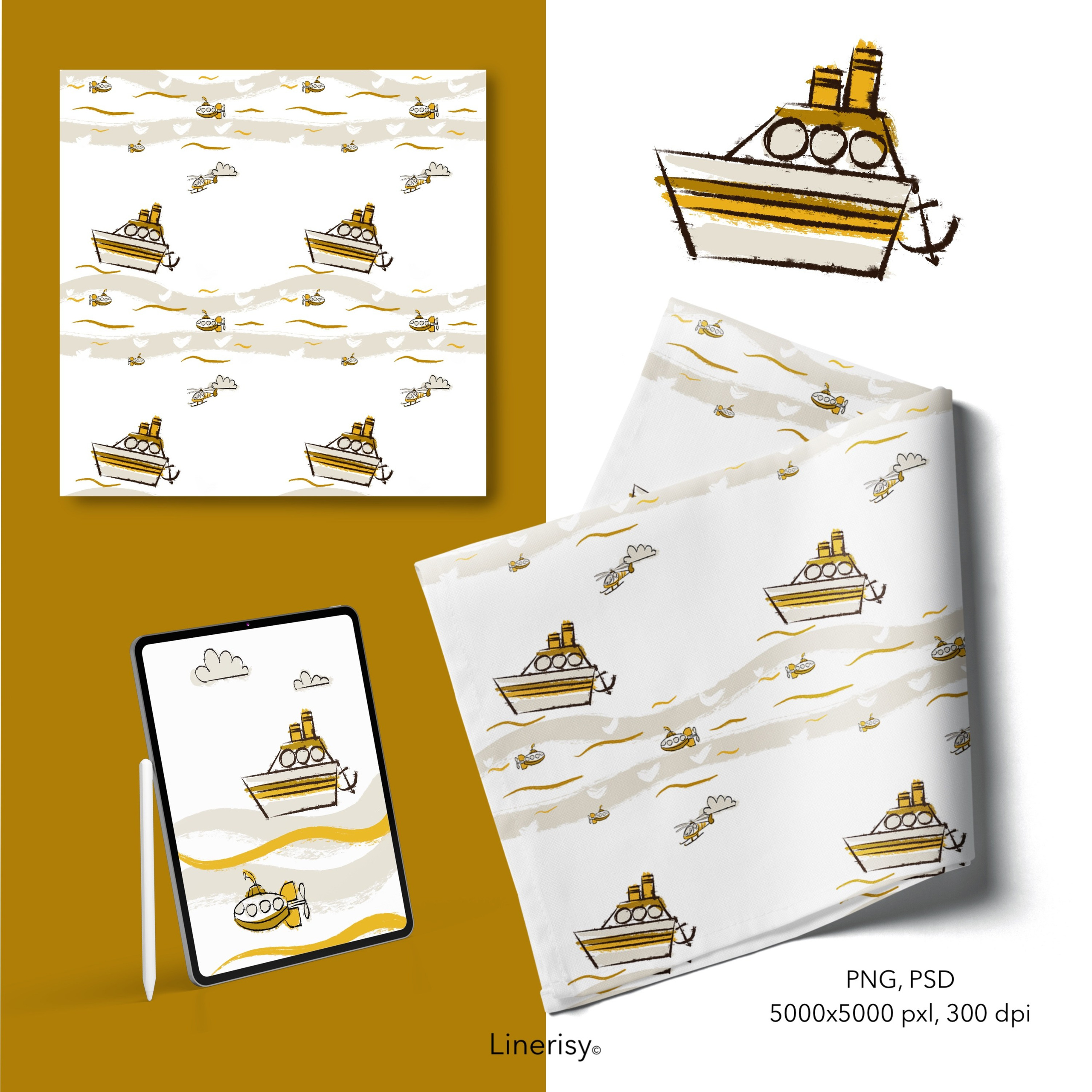 Набор № 1 бесшовных паттернов «ПОЕХАЛИ?». Художник-иллюстратор Евгения Бекренёва