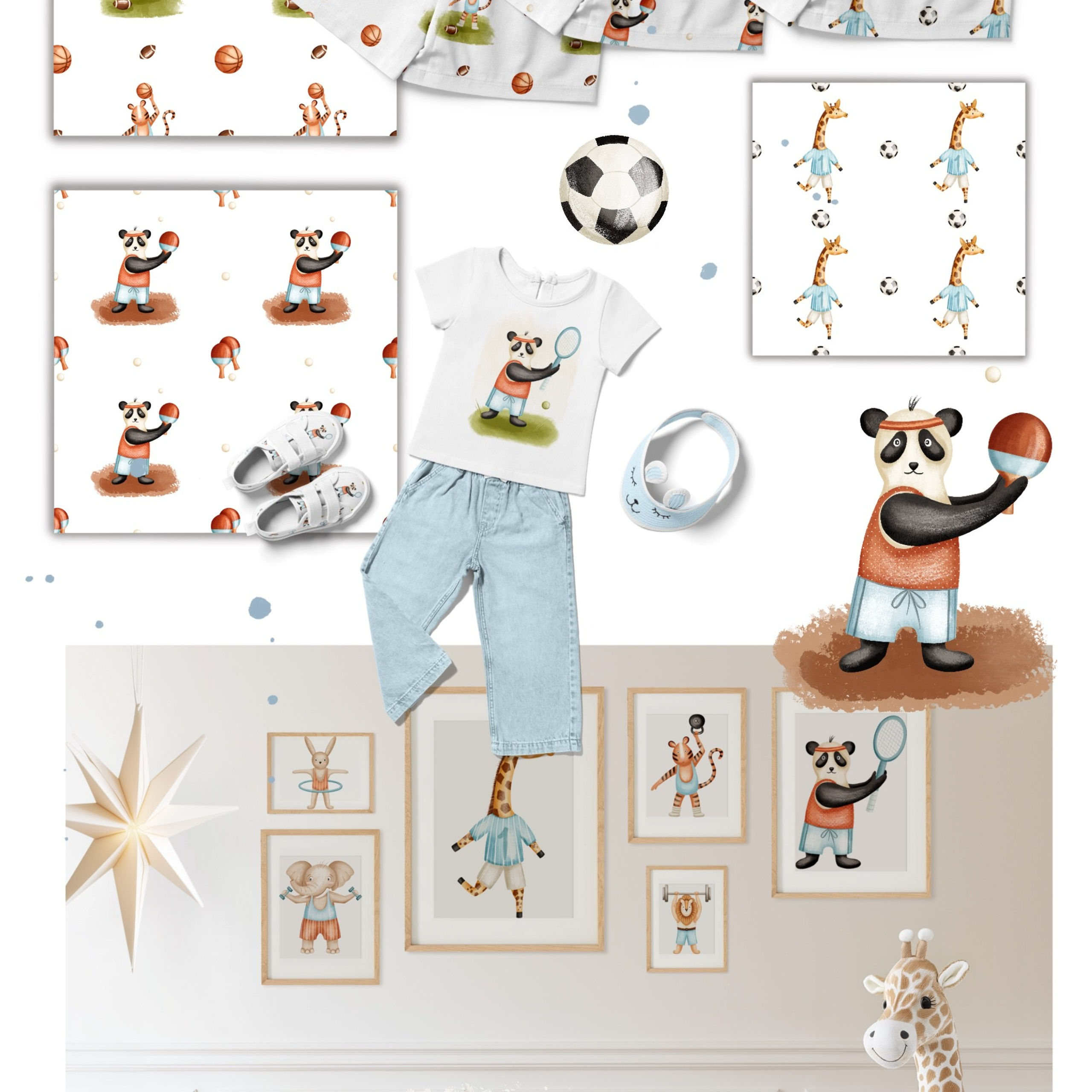 Графическая коллекция «Спортивные друзья». Художник-иллюстратор Евгения Бекренёва