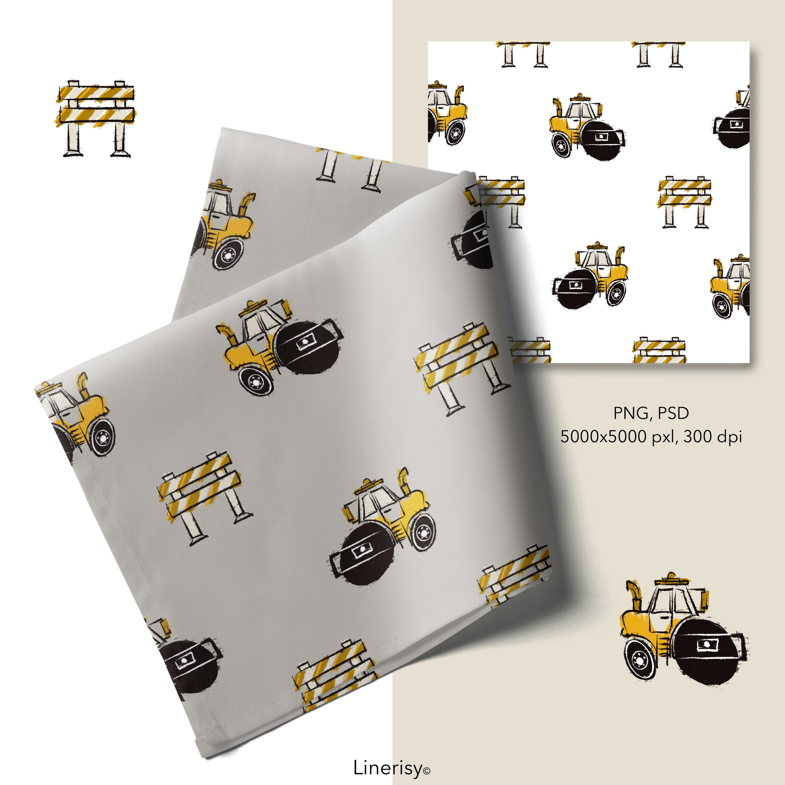 Набор № 3 бесшовных паттернов «ПОЕХАЛИ?». Художник-иллюстратор Евгения Бекренёва