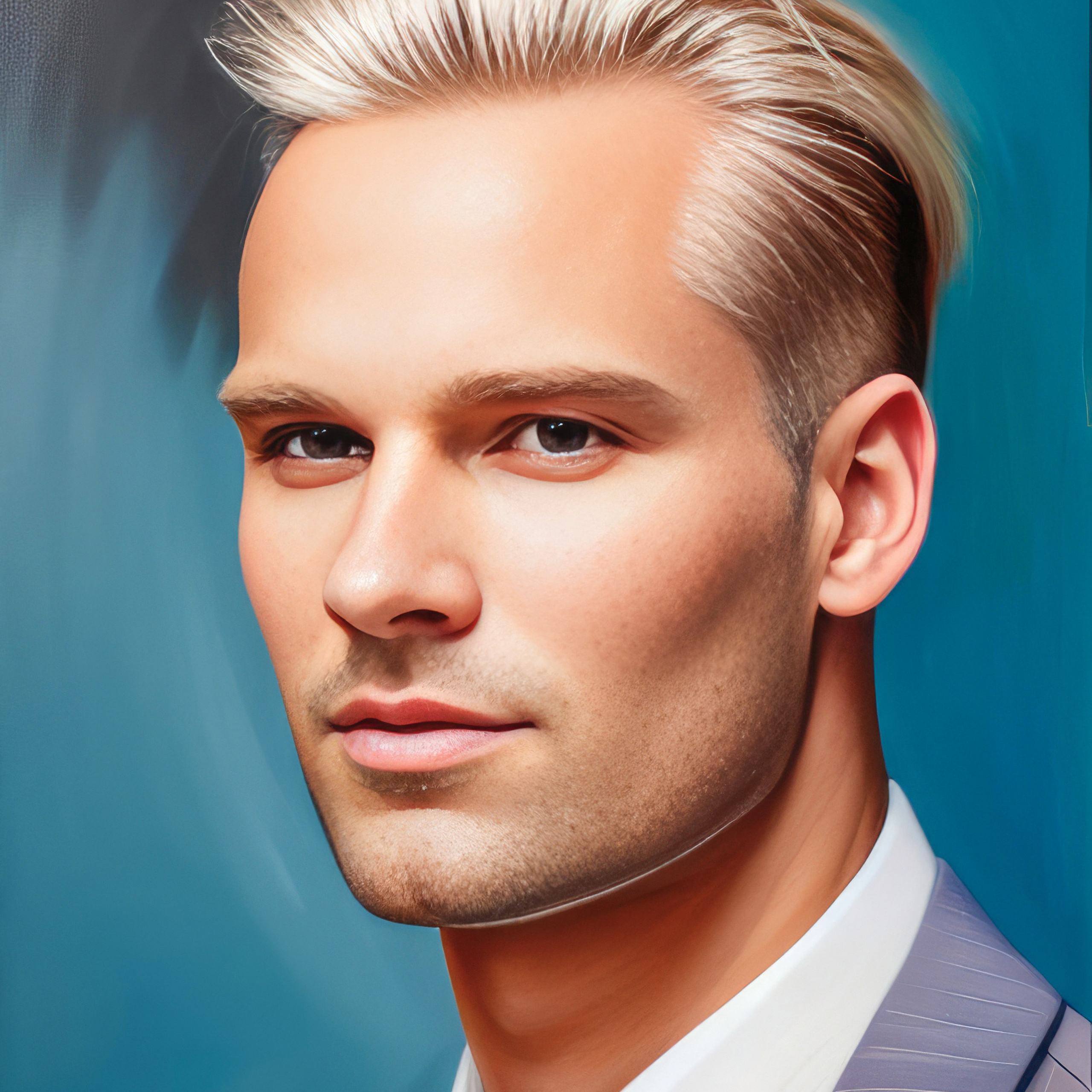 мужской нейро портрет в масляной технике 