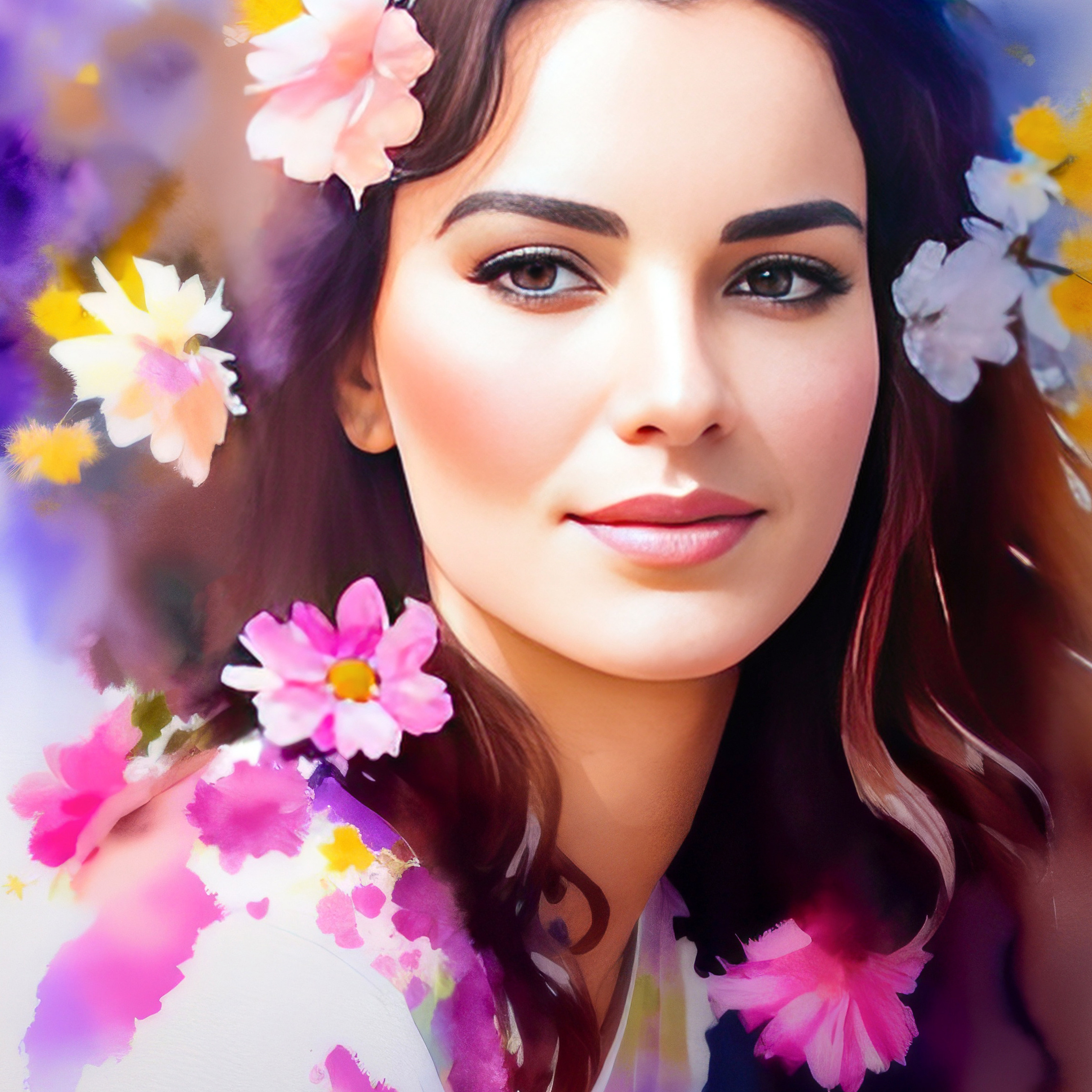 женский нейро портрет в акварельной технике Нижний Новгород