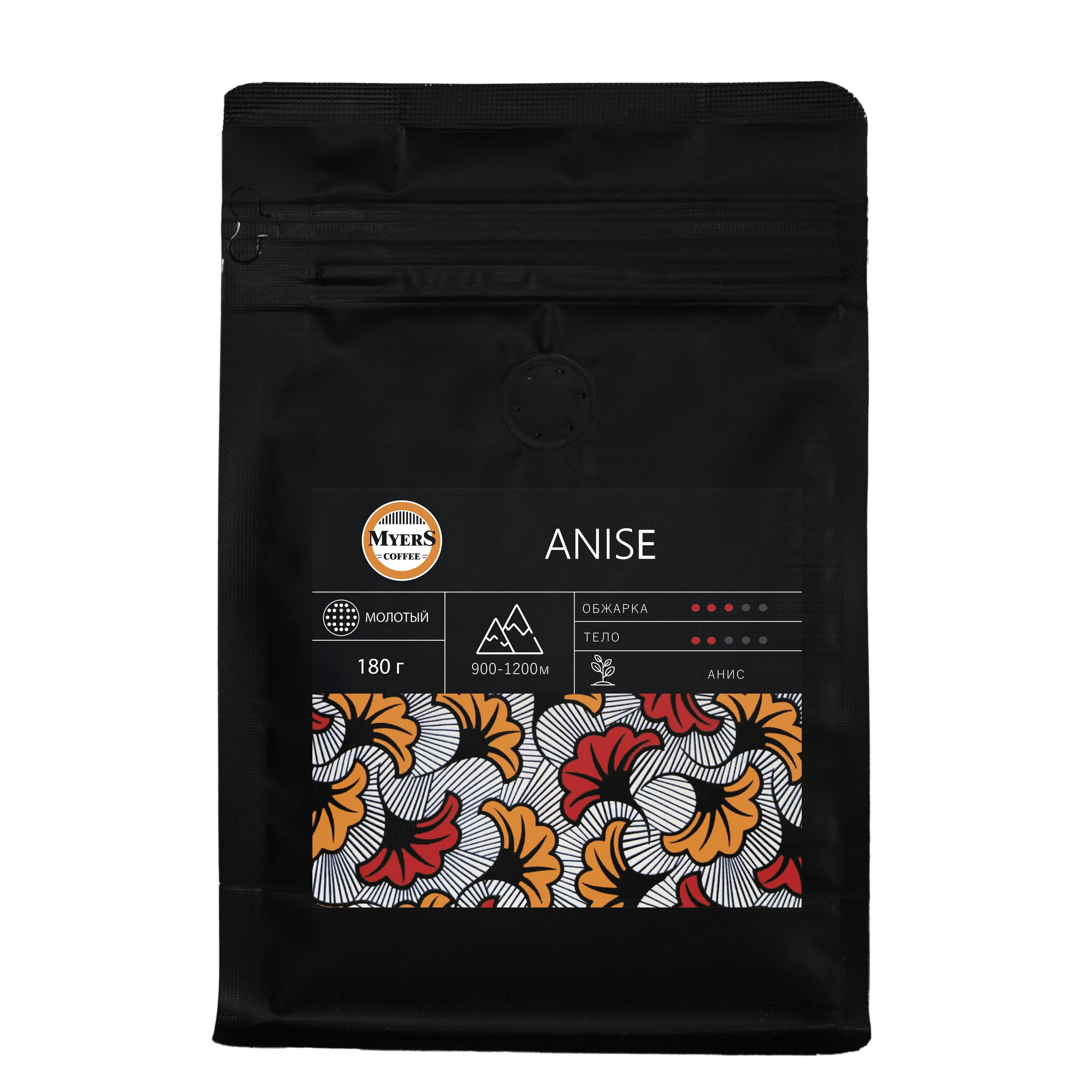 Дизайн упаковки кофе и последующая печать на самоклейке 