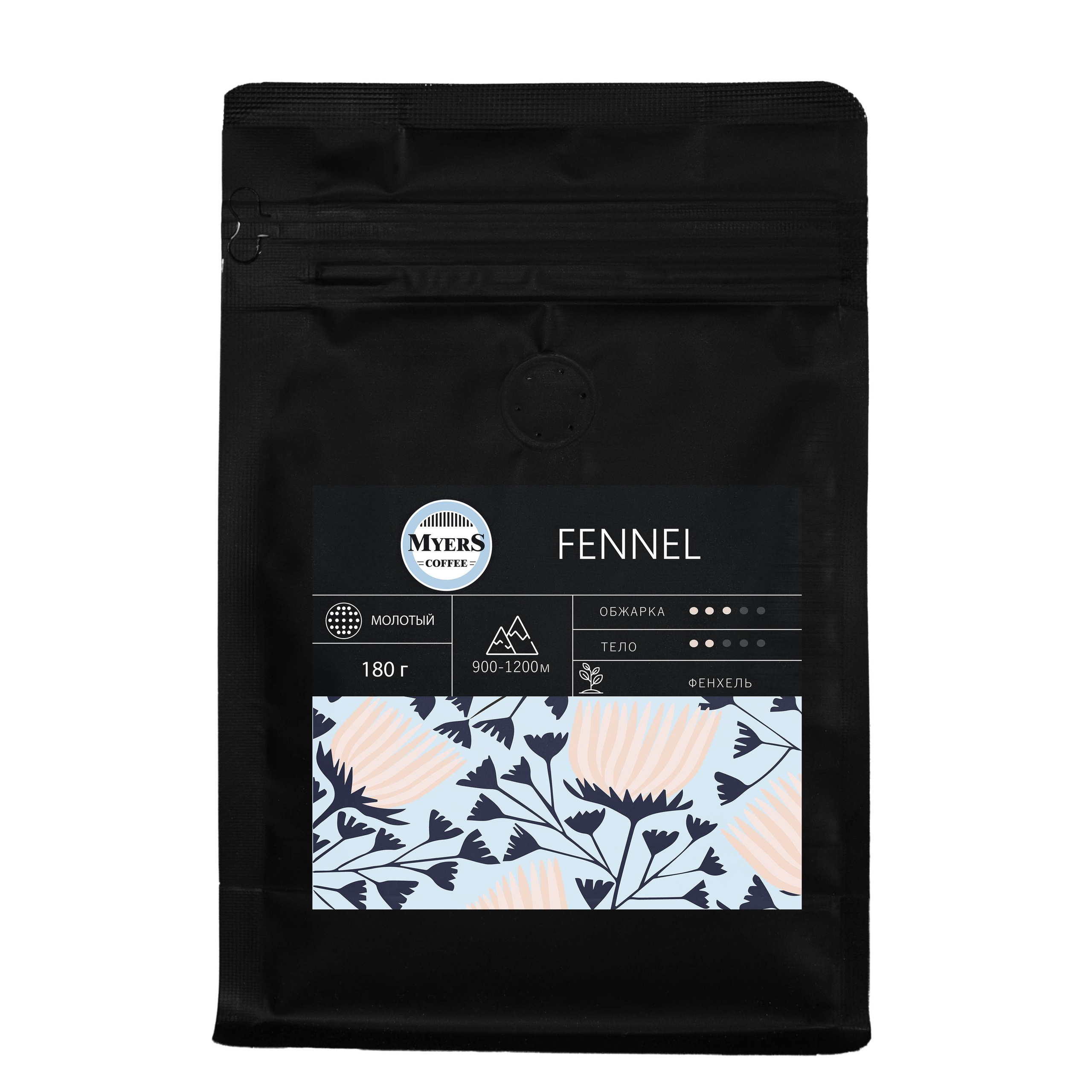 Дизайн упаковки кофе и последующая печать на самоклейке 