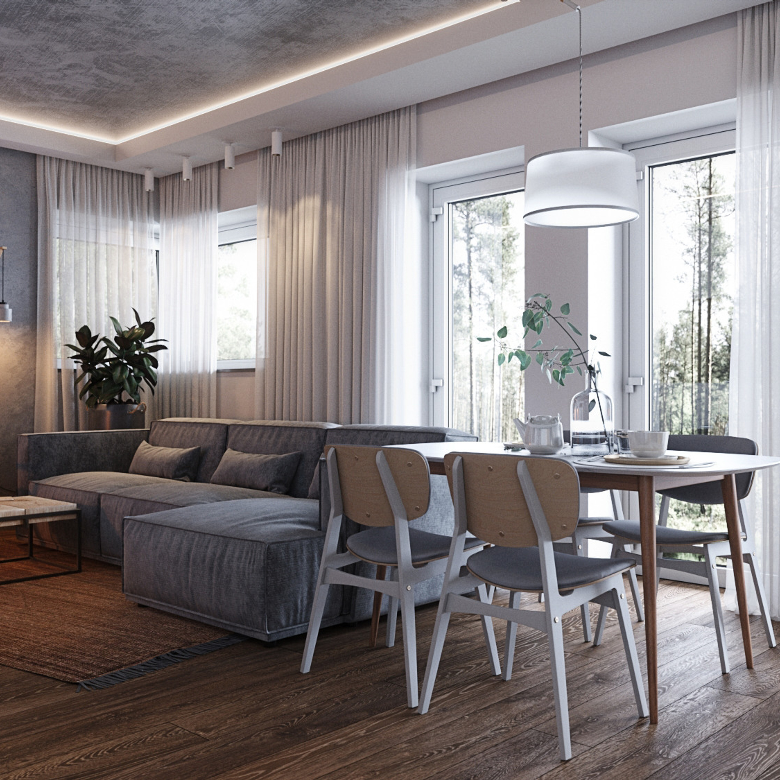 Дом в лесу. Дом 170 м². Мастерская интерьеров Светланы Куксовой. Дизайн и реализация