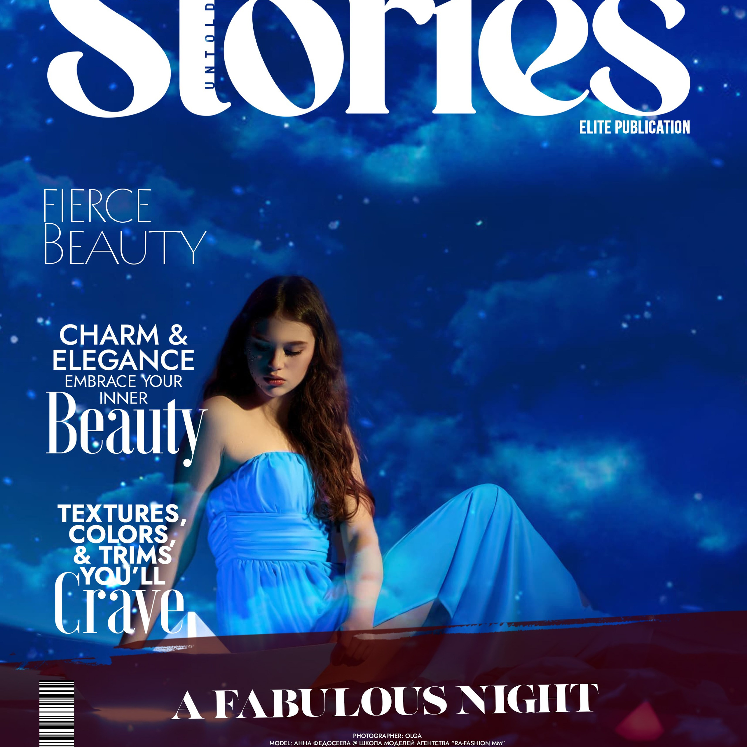 Обложка |Журнал   STORIES ·  6 AUG STORIES MAG |ELITE FANTASY ISSUE|Лос-Анджелес, Калифорния| Модель: Анна Федосеева | Визажист: Ирина Калинина |Модельное агентство: "Ra-fashion MM" 