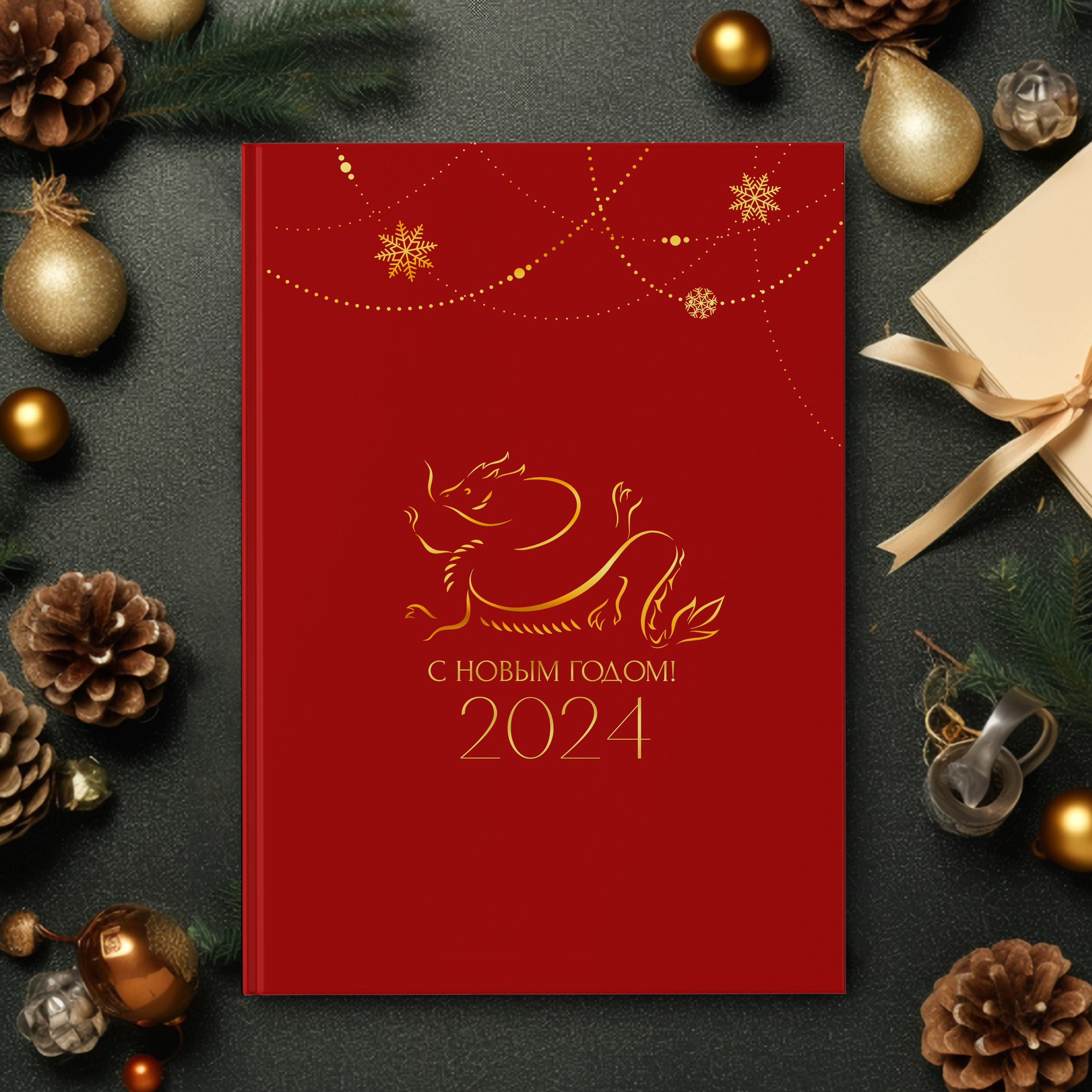 Дизайн НОВОГОДНЯЯ фотокнига «GoldDragon»
