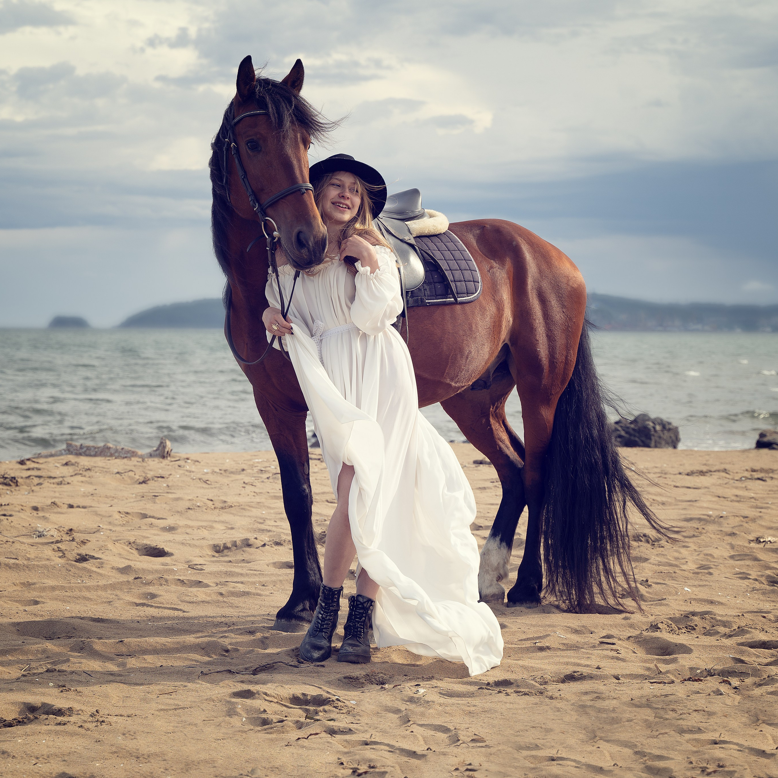 Красивые фотосессии на берегу моря. Женские фотосессии в Находке.