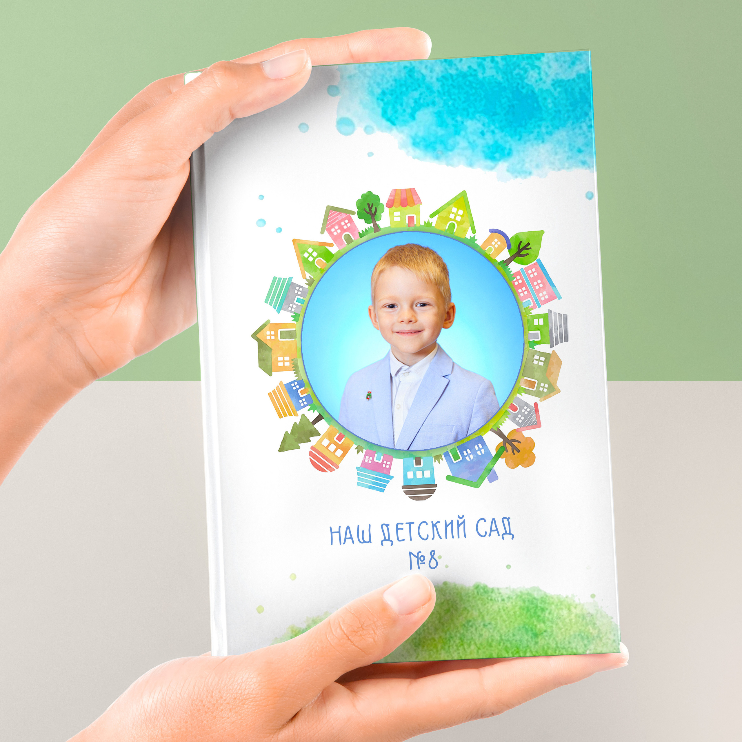 Выпускной альбом «Домики» 21×30- 5 разворотов (10 страниц), цена 4700р.