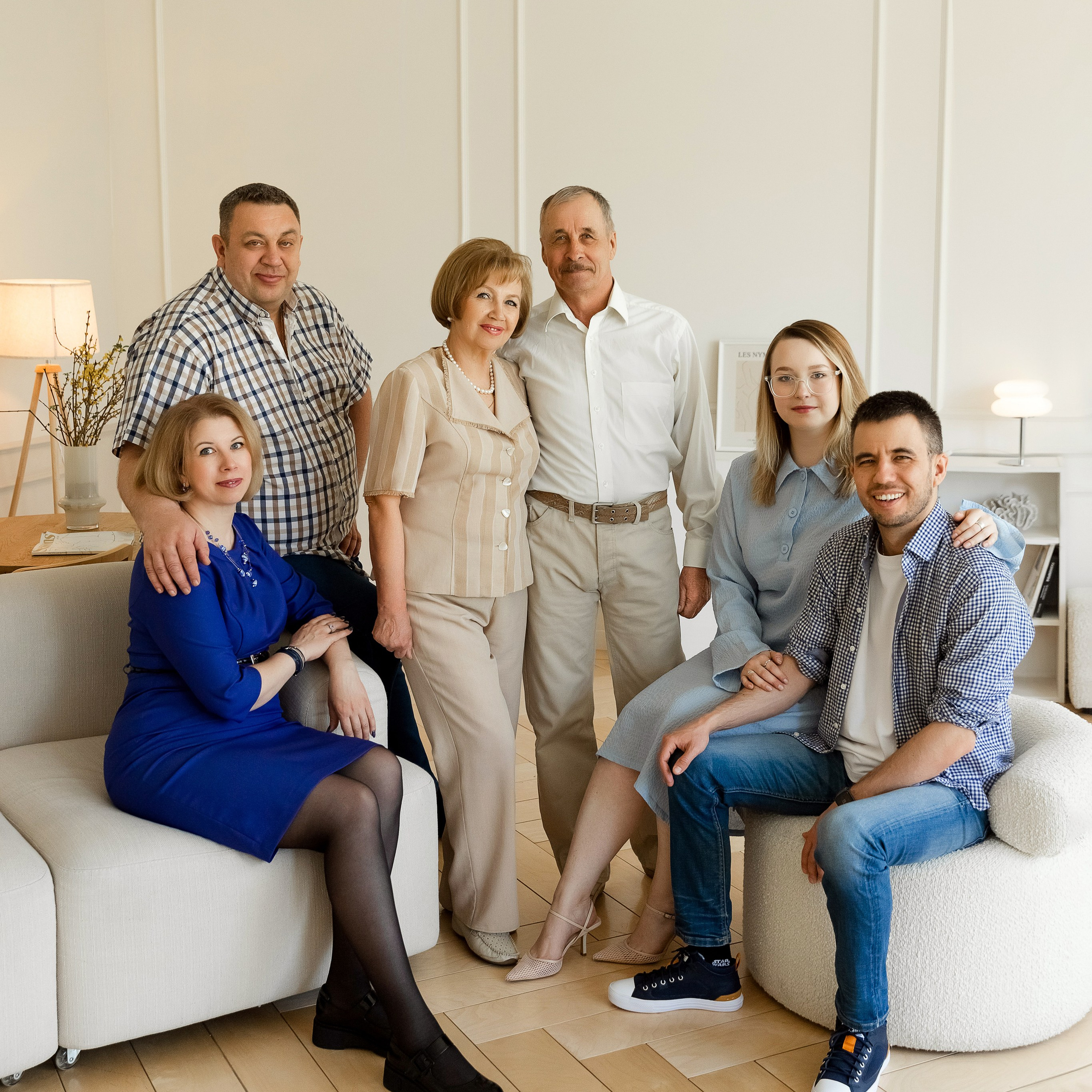 Съемка большой семьи в студии «Когда вместе»