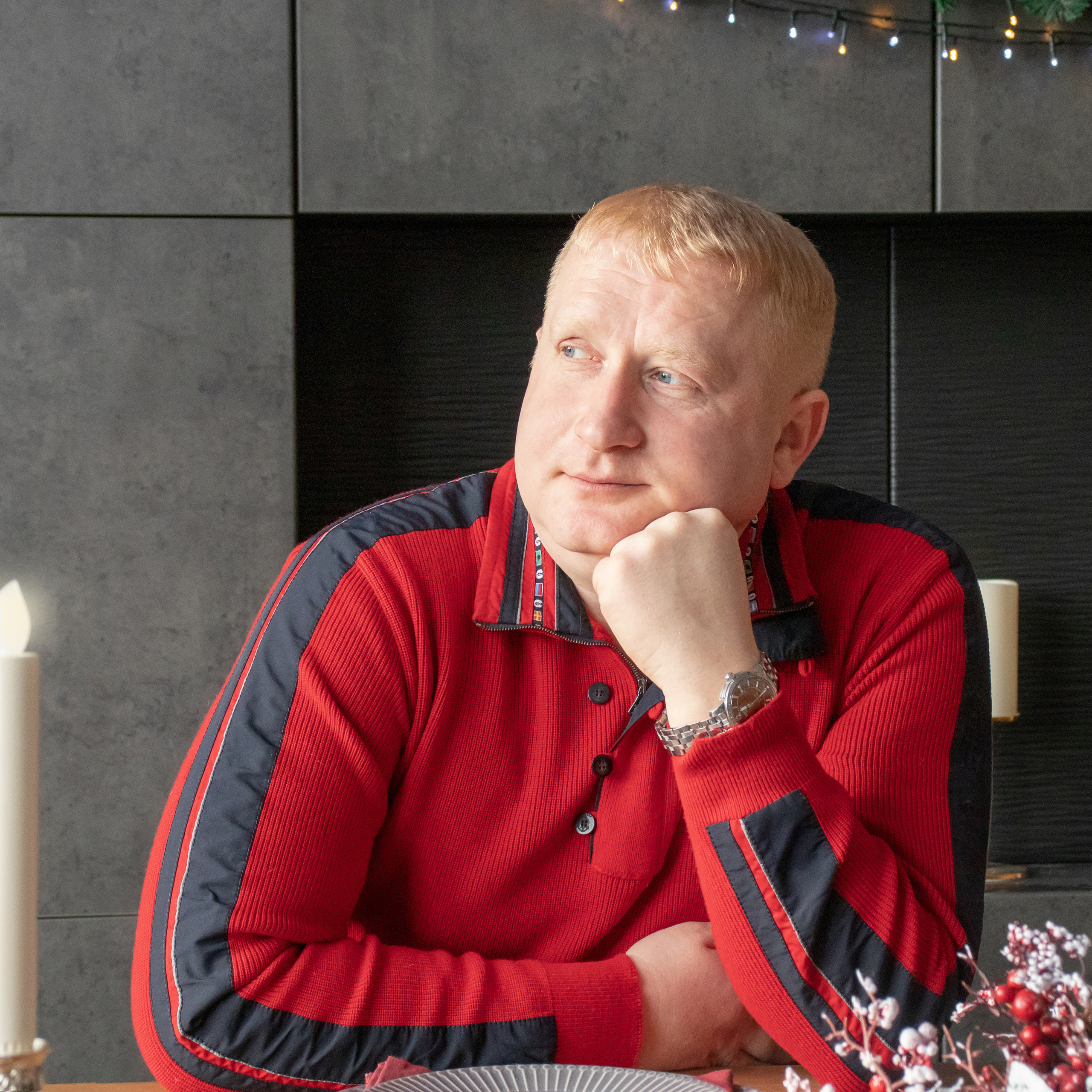 Мужская фотосессия на Новый год. Москва. Фотостудия Блик. Фотосессия мужчина.