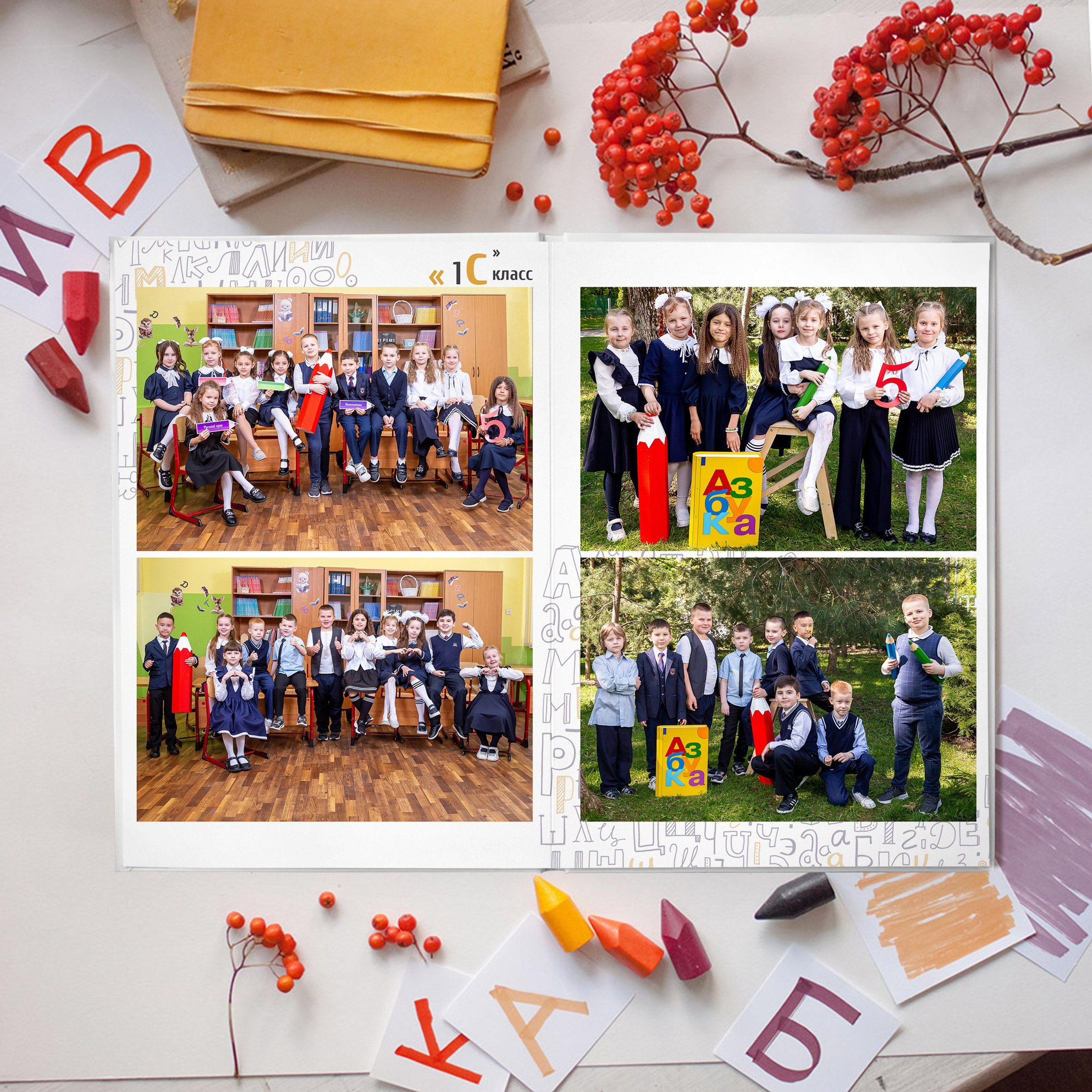Школьные фотоальбомы Индивидуальный фотоальбом на 5 разворотов. Детский Семейный Фотограф из Москвы Вуколова Наталья