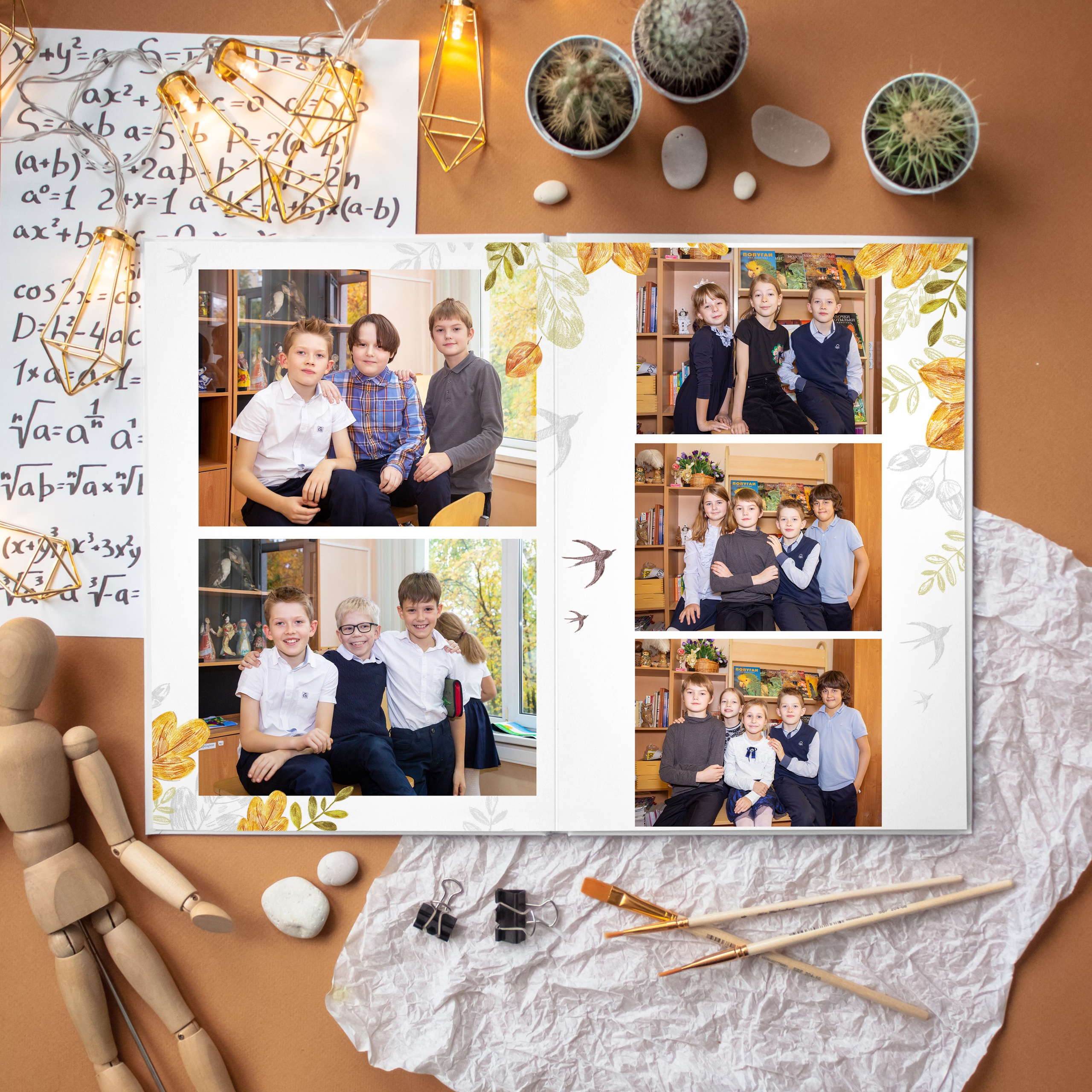 Школьные фотоальбомы Индивидуальный фотоальбом на 5 разворотов. Детский Семейный Фотограф из Москвы Вуколова Наталья